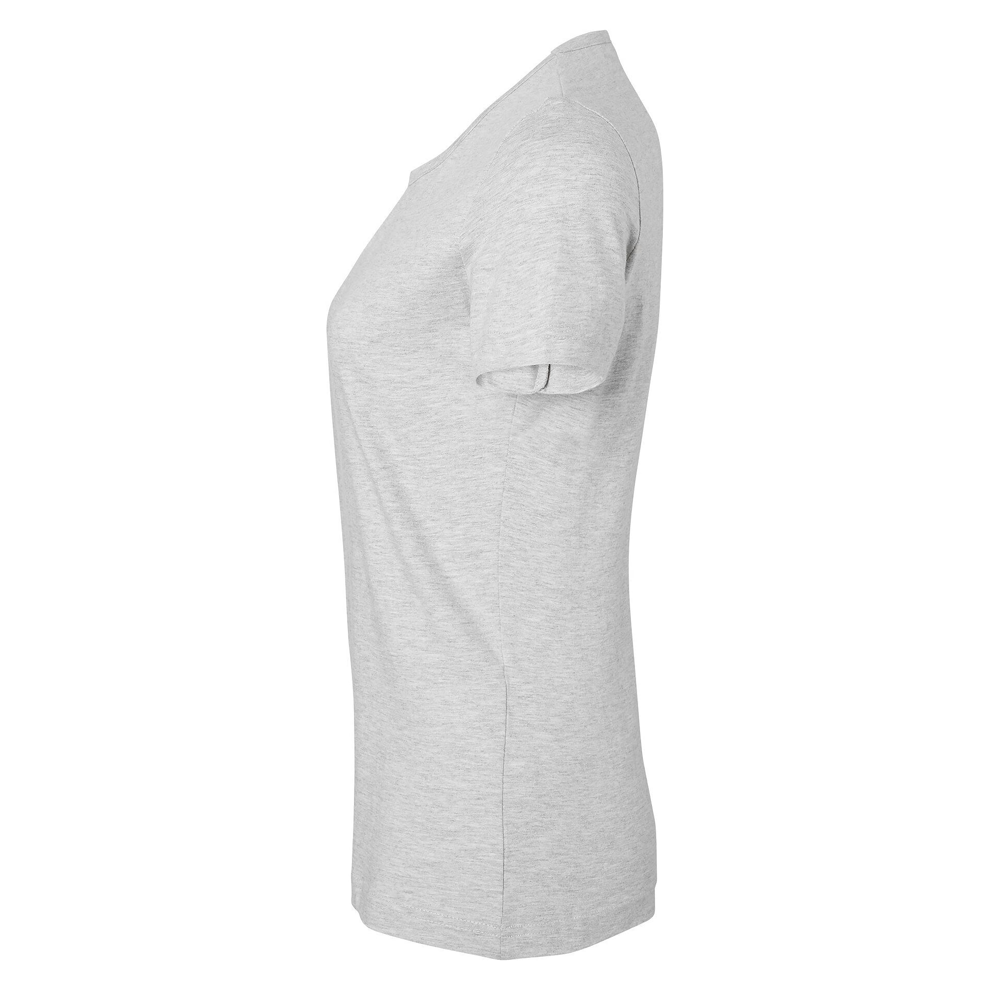 T-shirt Venice femme en jersey de coton bio lavé à la silicone, coupe ajustée, gris chiné - South West 1000187041