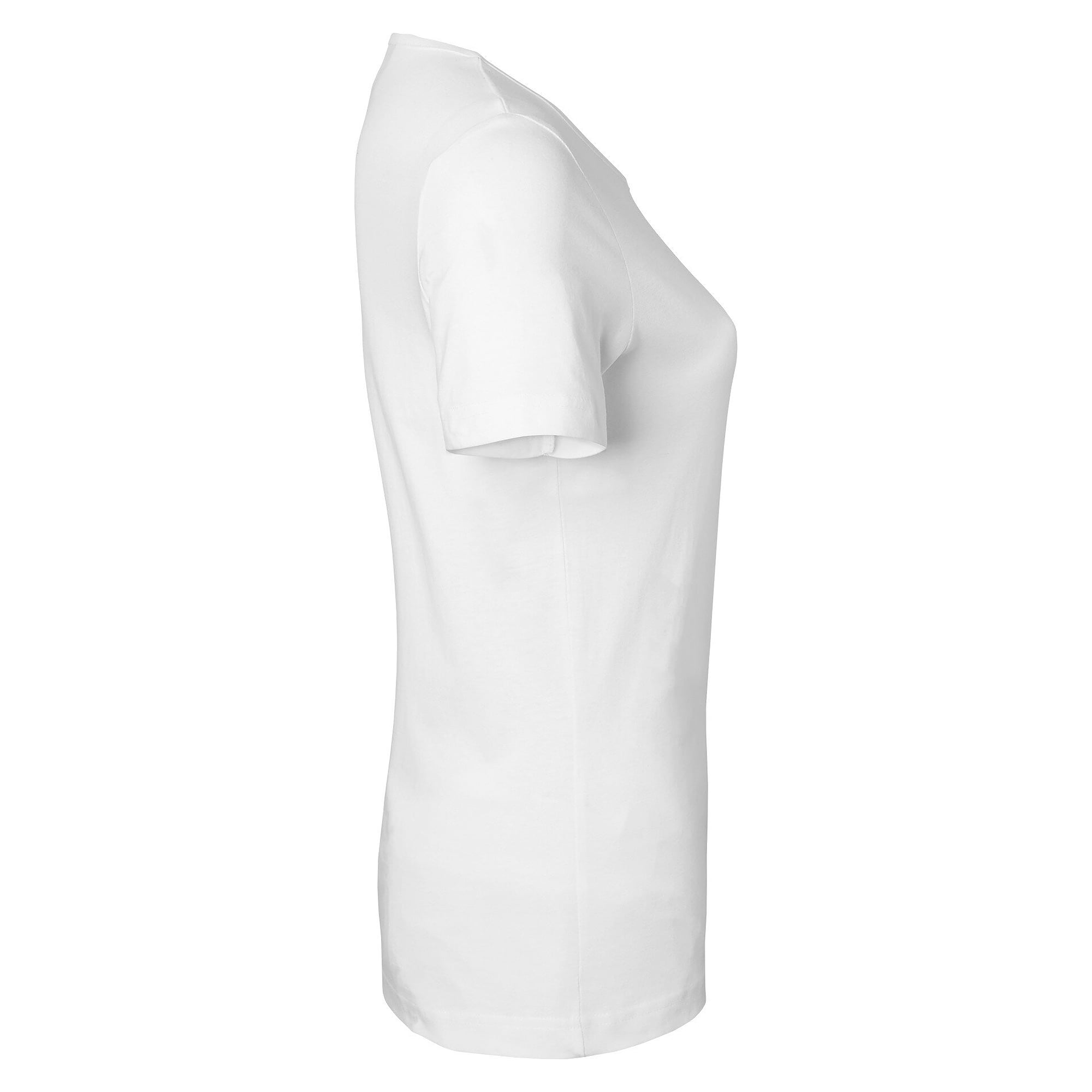 T-shirt Venice femme en jersey de coton bio lavé à la silicone, coupe ajustée, blanc - South West 1000187101