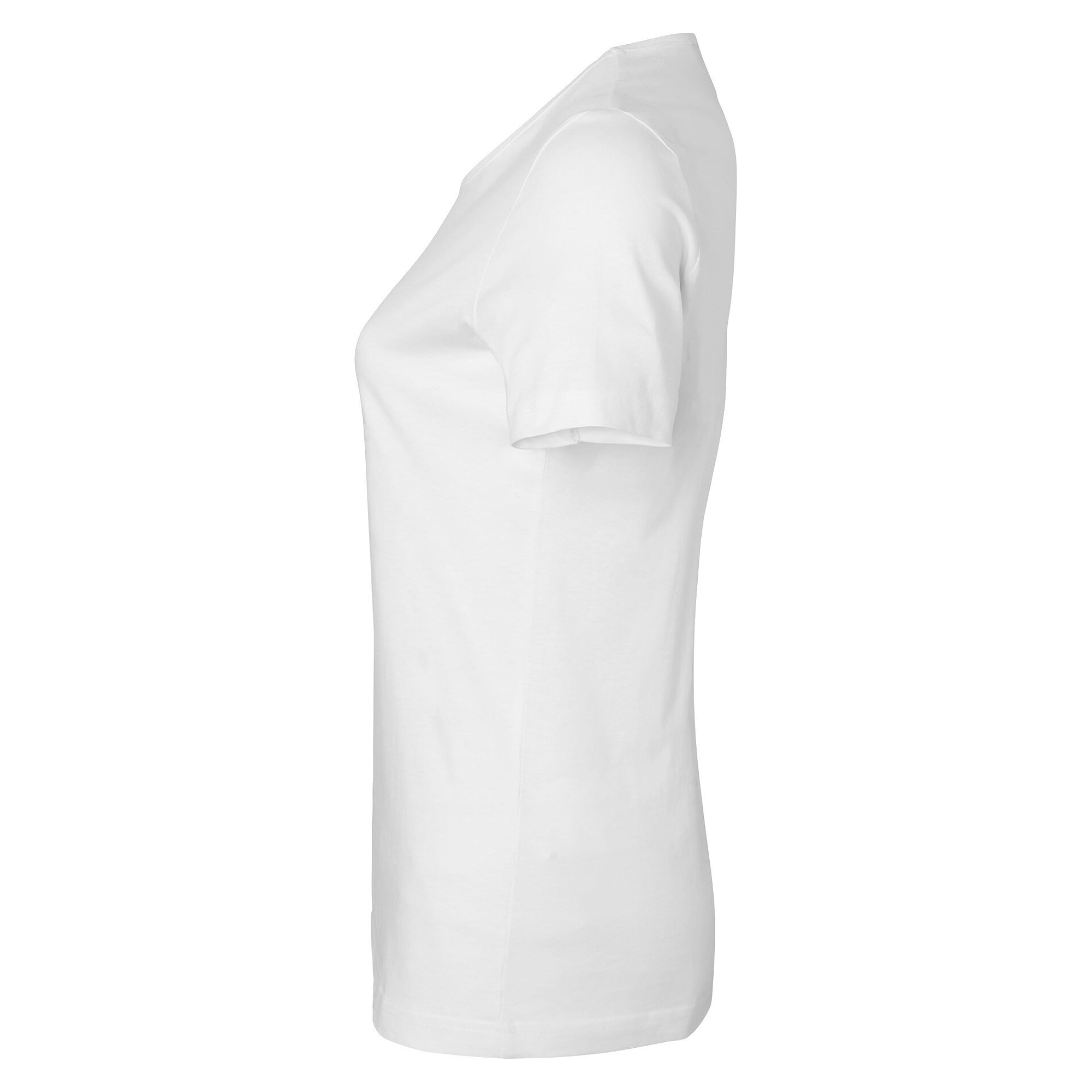 T-shirt Venice femme en jersey de coton bio lavé à la silicone, coupe ajustée, blanc - South West 1000187101