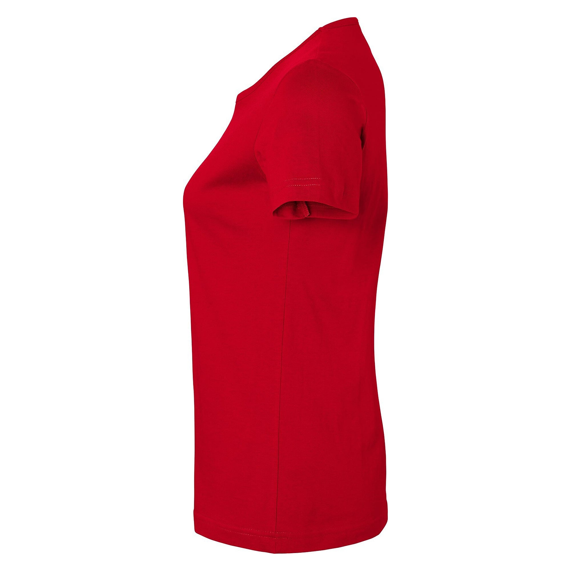 T-shirt Venice femme en jersey de coton bio lavé à la silicone, coupe ajustée, rouge - South West 1000187607