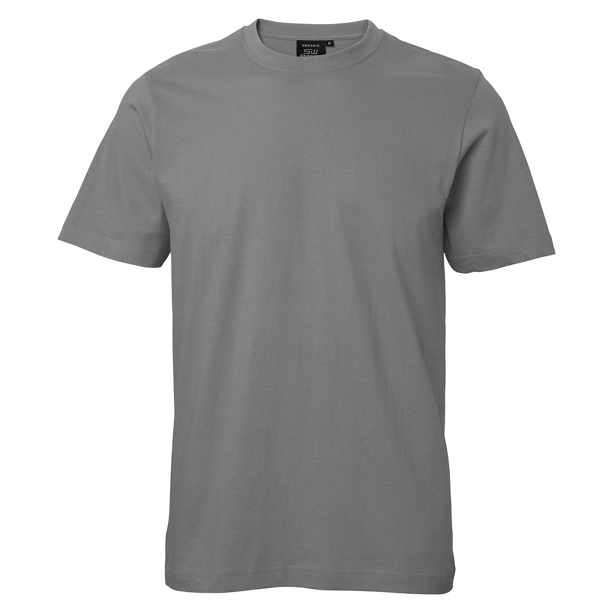 T-Shirt Kings Unisex aus gekämmter Bio-Baumwolle mit Lycra-Rippkragen, grau - South West 1000188033