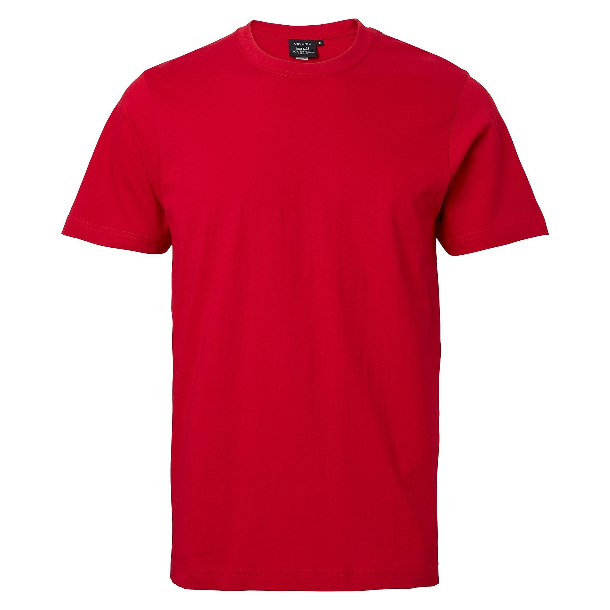 T-shirt Kings unisexe en coton bio peigné, col côtelé en lycra, rouge - South West 1000188607