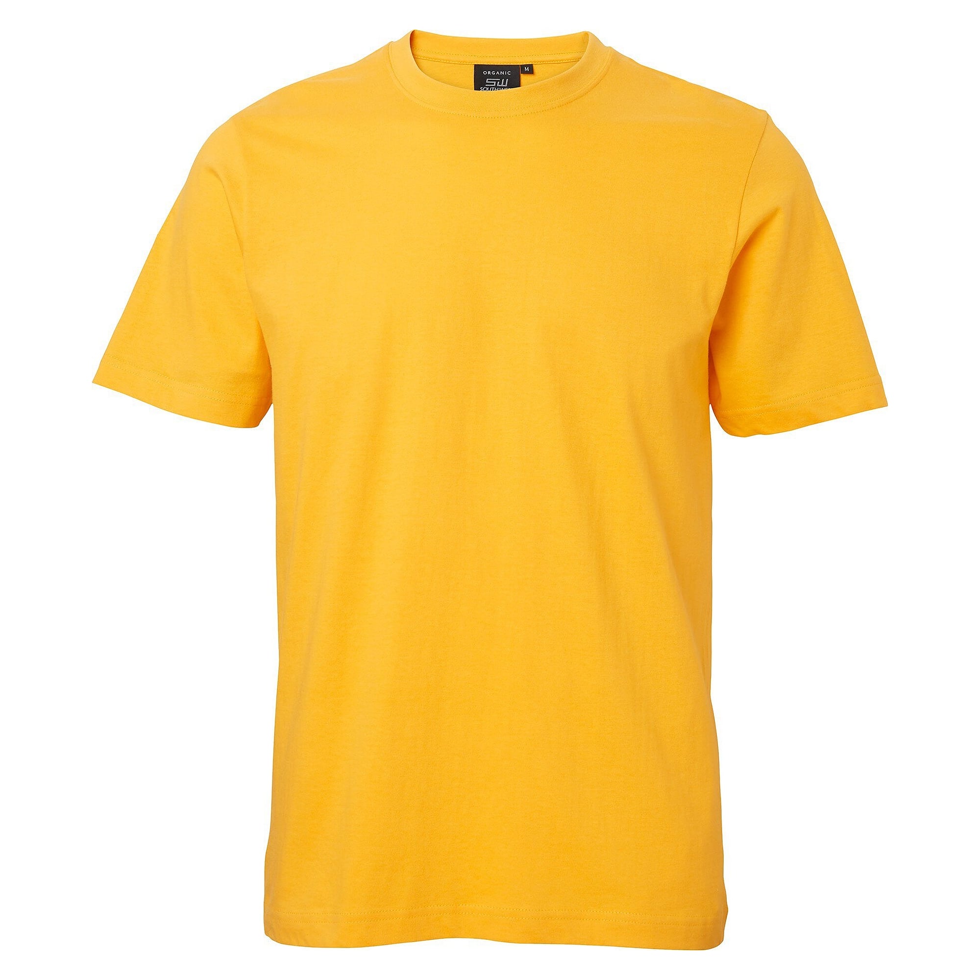 T-shirt Kings unisexe en coton bio peigné, col côtelé en lycra, jaune - South West 1000188704