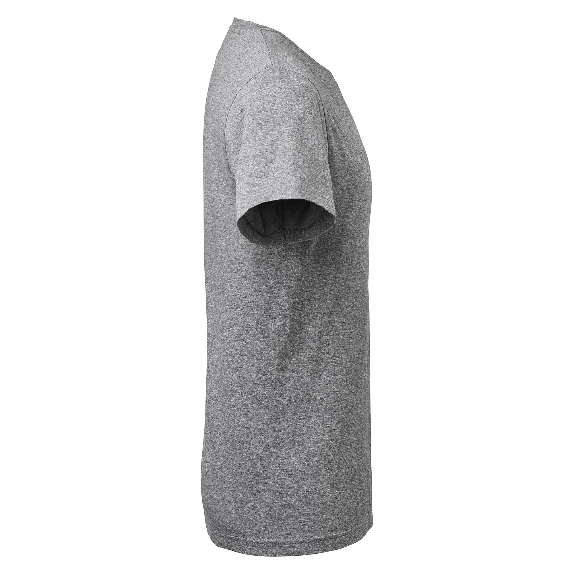 Basic unisex T-shirt in cotton with ribbed neckline, medium grey melange - South West 1000192037