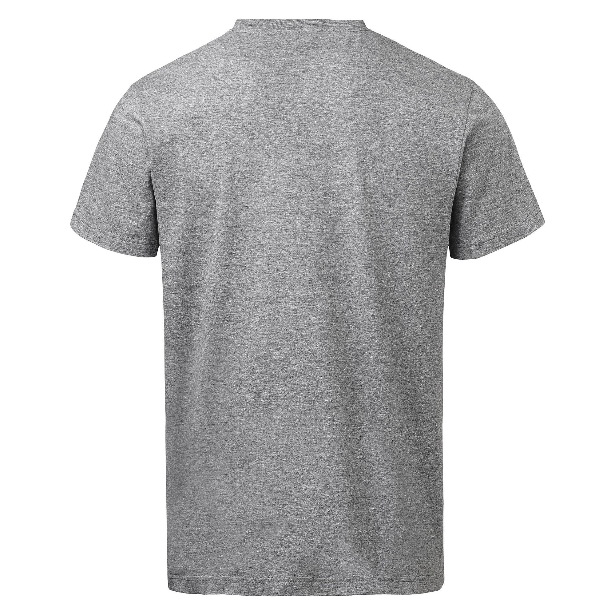 Basic unisex T-shirt in cotton with ribbed neckline, medium grey melange - South West 1000192037