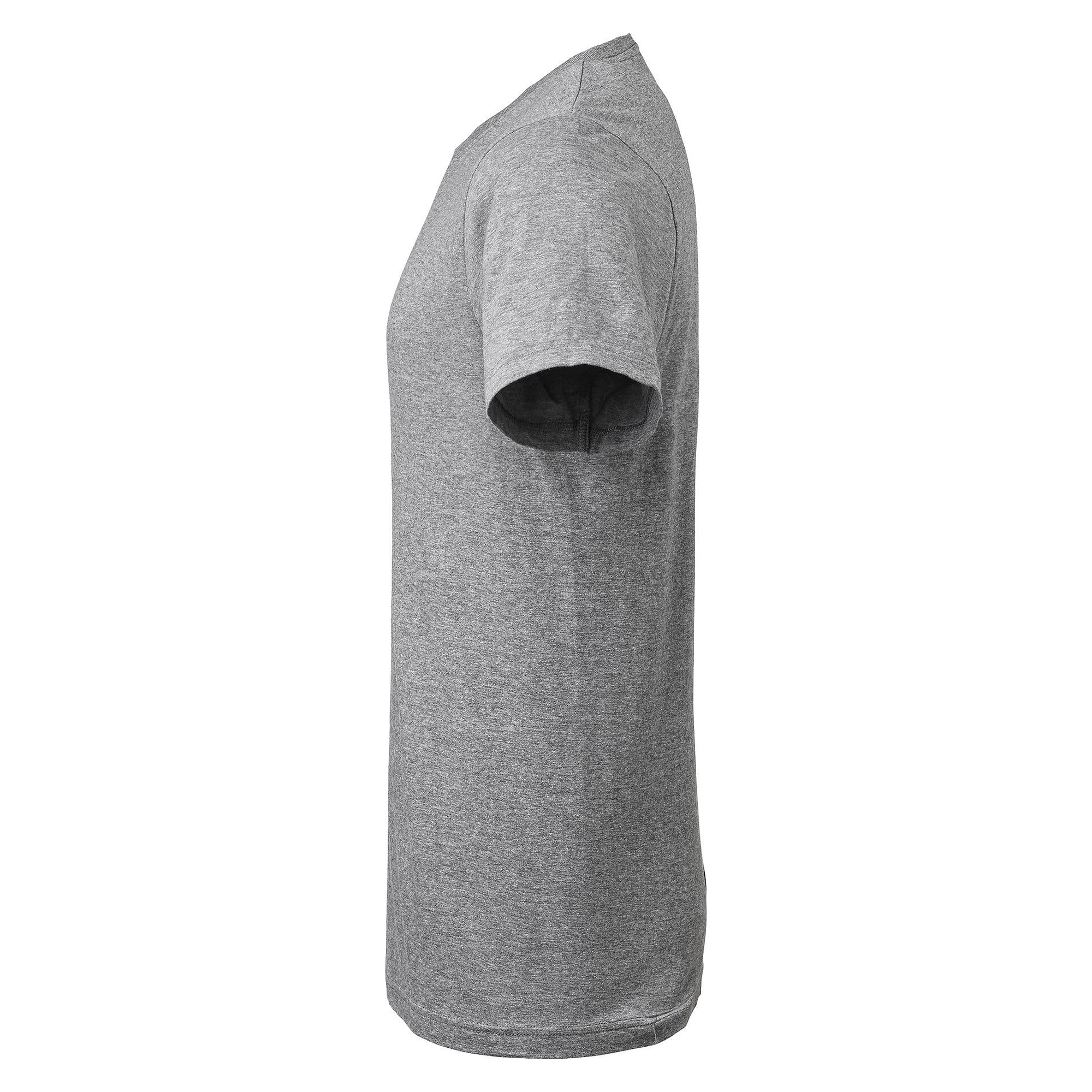 Basic unisex T-shirt in cotton with ribbed neckline, medium grey melange - South West 1000192037