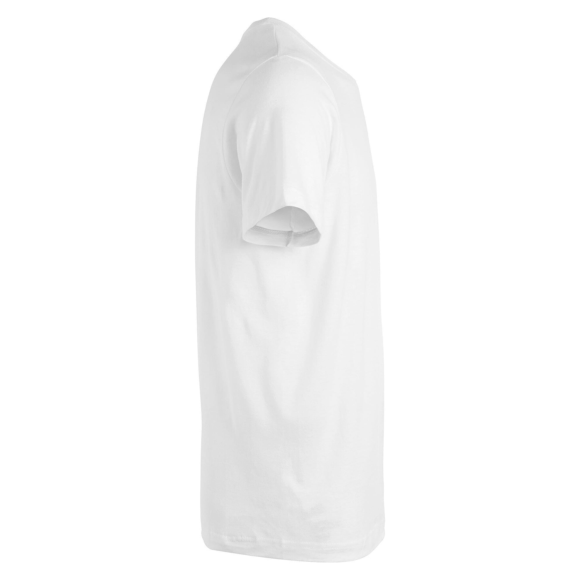 T-shirt Basic unisexe en coton avec encolure côtelée, blanc - South West 1000192101