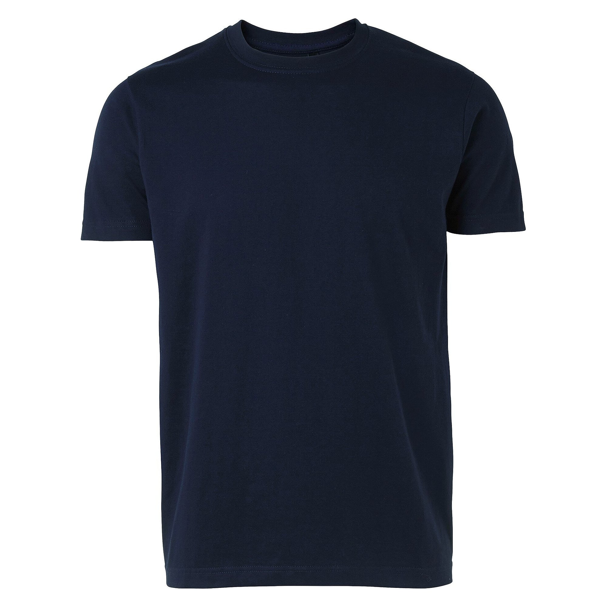T-shirt Basic unisexe en coton avec encolure côtelée, bleu marine - South West 1000192403