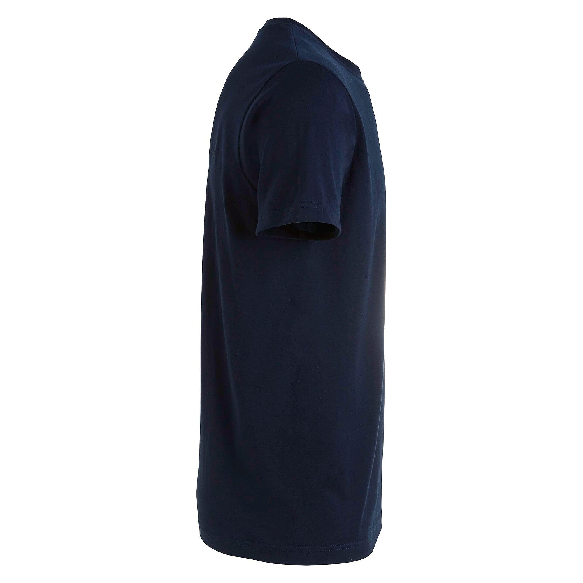 Basic unisex T-shirt in cotton with ribbed neckline, navy - South West 1000192403
