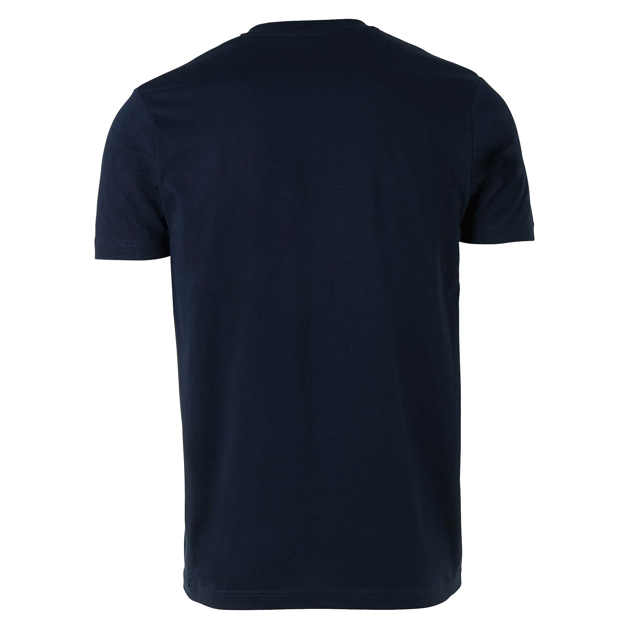 Basic unisex T-shirt in cotton with ribbed neckline, navy - South West 1000192403