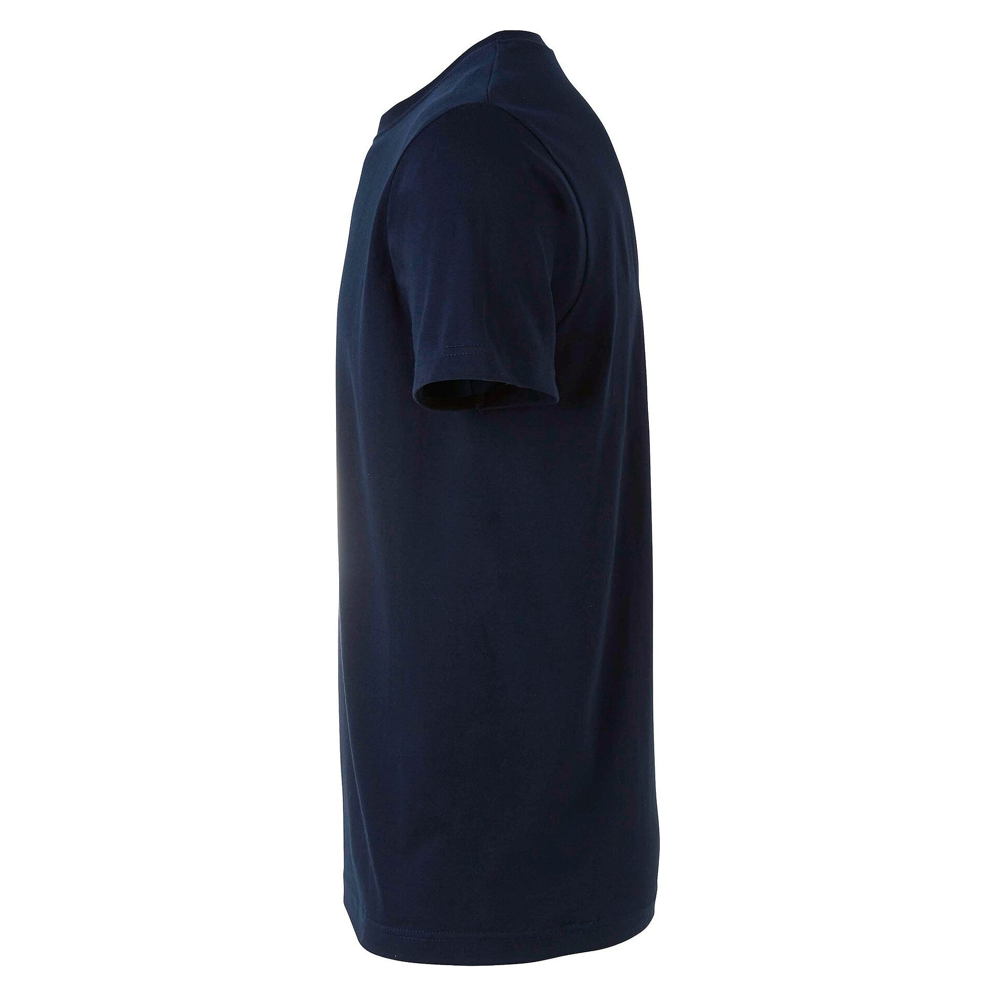 Basic unisex T-shirt in cotton with ribbed neckline, navy - South West 1000192403