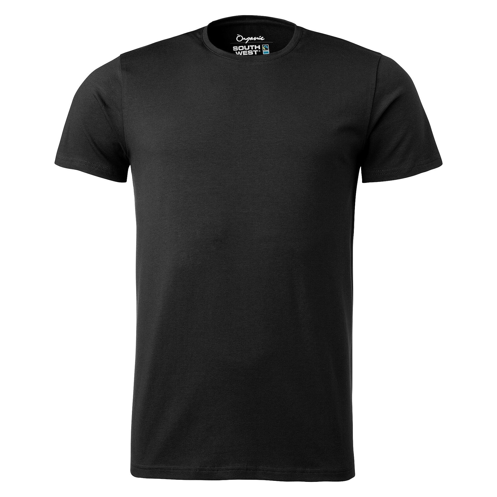 T-shirt homme Norman en coton bio Fairtrade avec stretch, noir - South West 1000196001