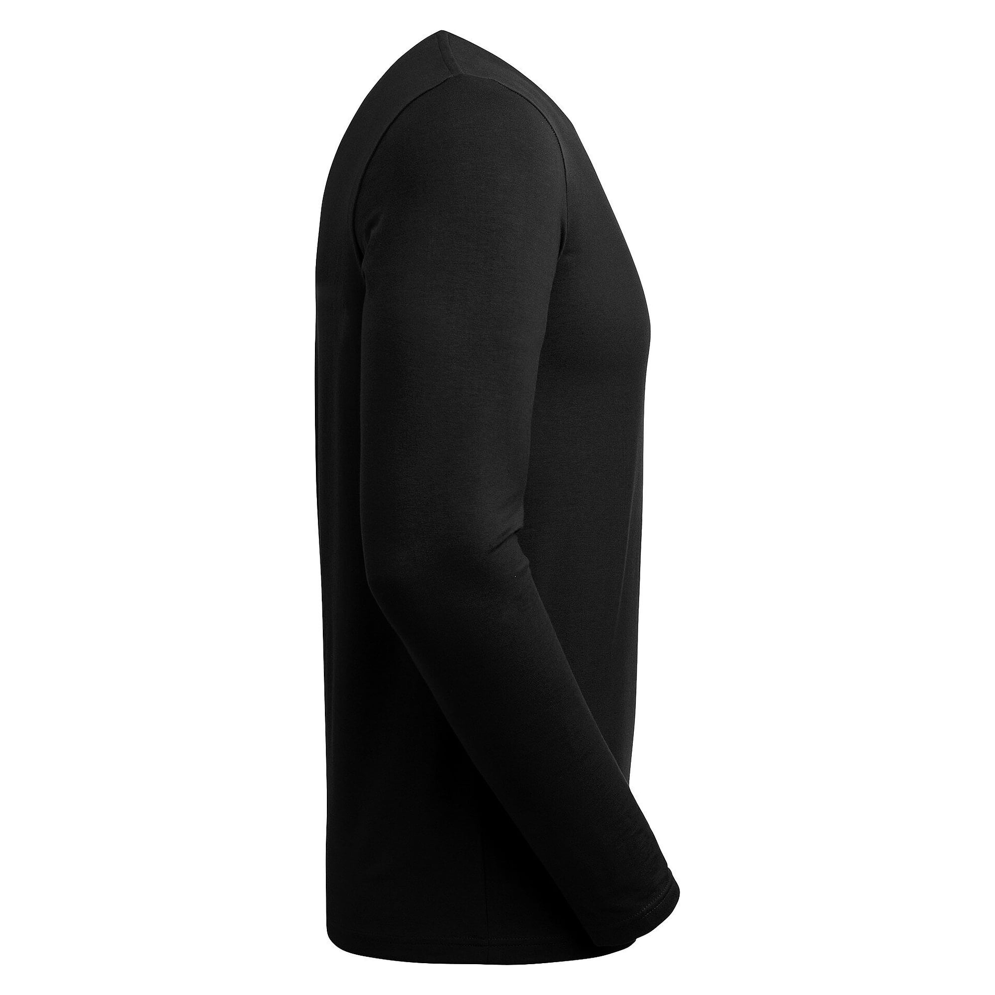 T-shirt manches longues homme Leo en coton bio Fairtrade avec stretch, noir - South West 1000197001