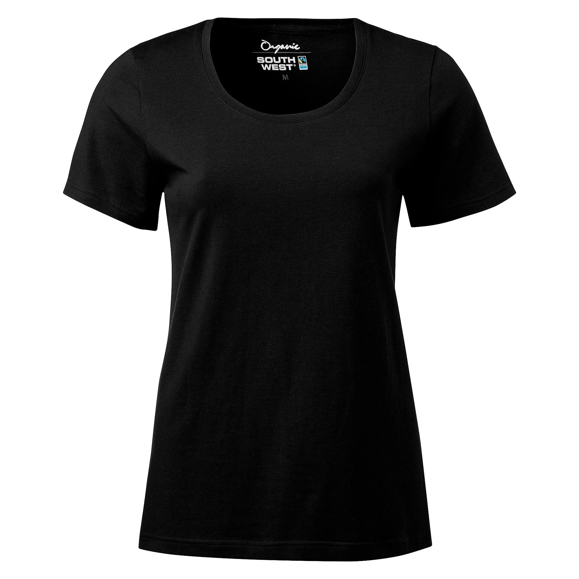 T-shirt femme Nora en coton bio Fairtrade avec stretch, noir - South West 1000198001