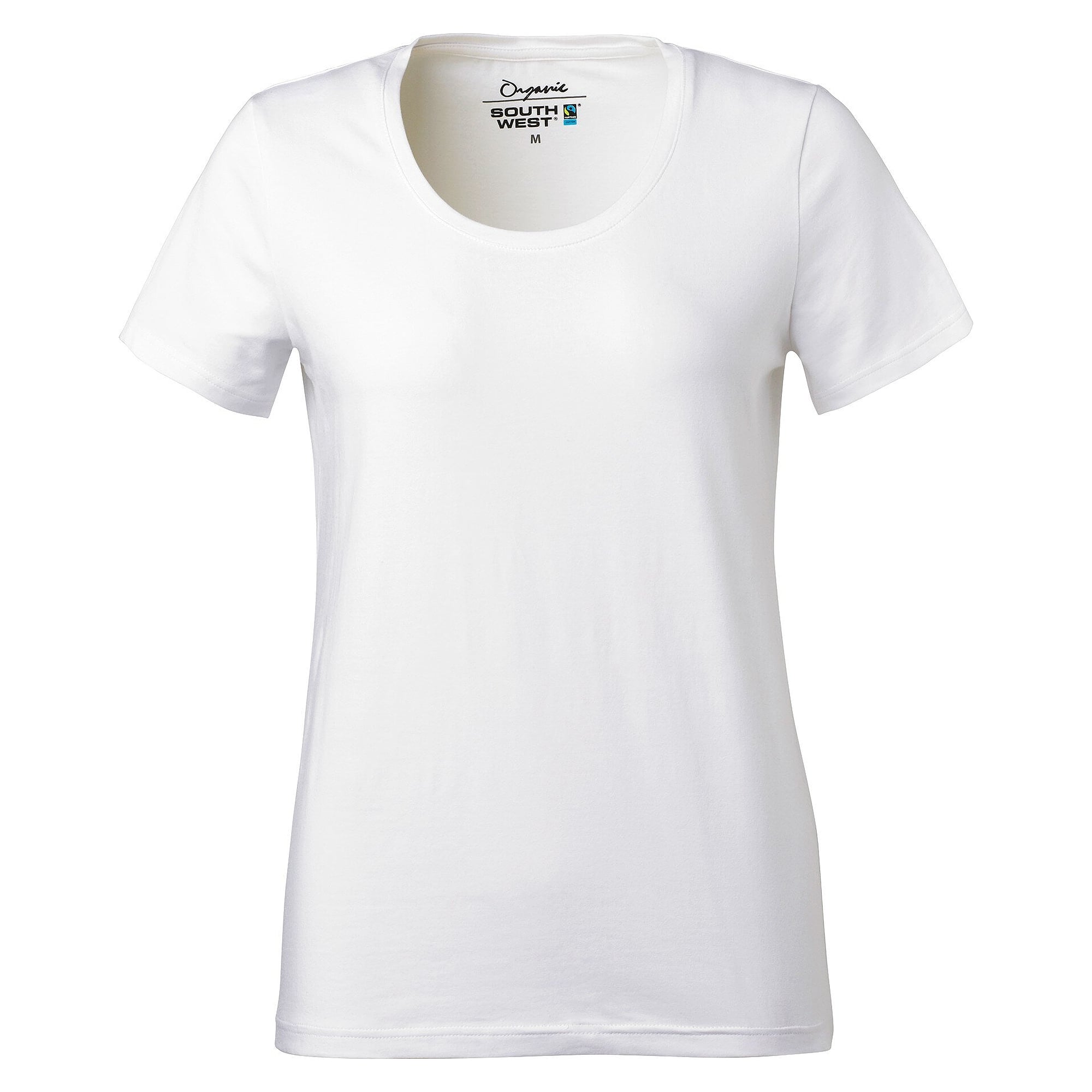 T-shirt femme Nora en coton bio Fairtrade avec stretch, blanc - South West 1000198101
