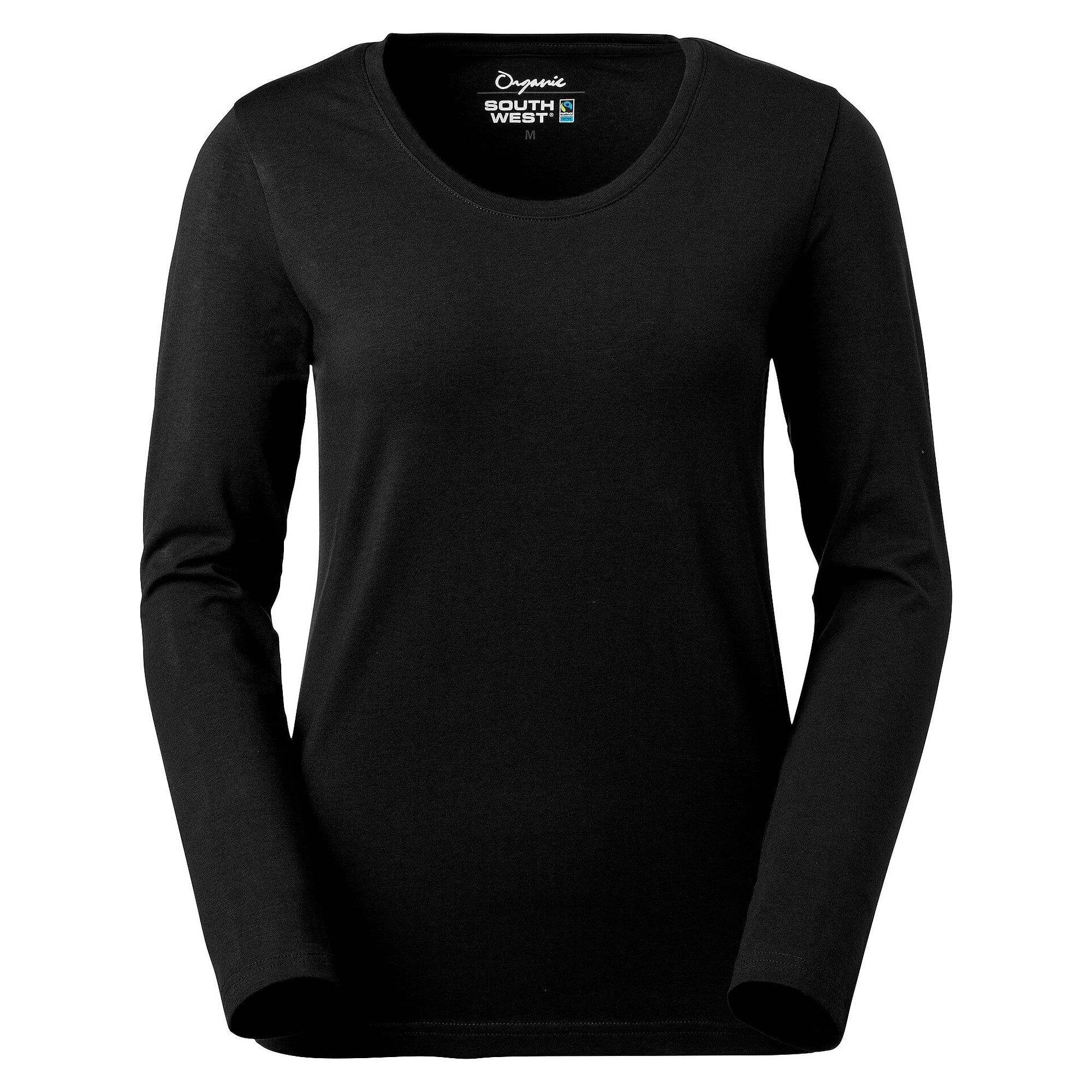 Langarm-T-Shirt Lily im Damenschnitt aus Fairtrade-Bio-Baumwolle mit Stretch, schwarz - South West 1000199001