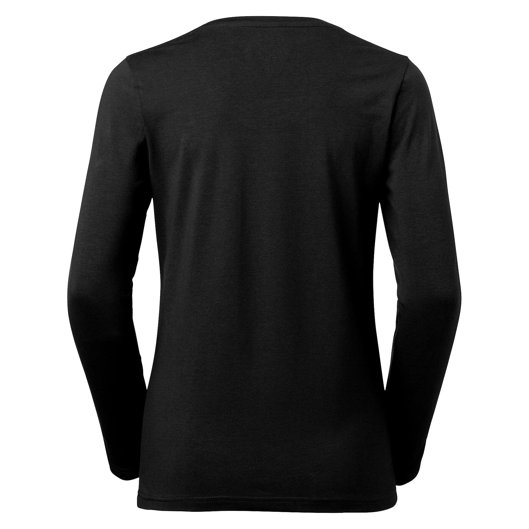 T-shirt manches longues femme Lily en coton bio Fairtrade avec stretch, noir - South West 1000199001