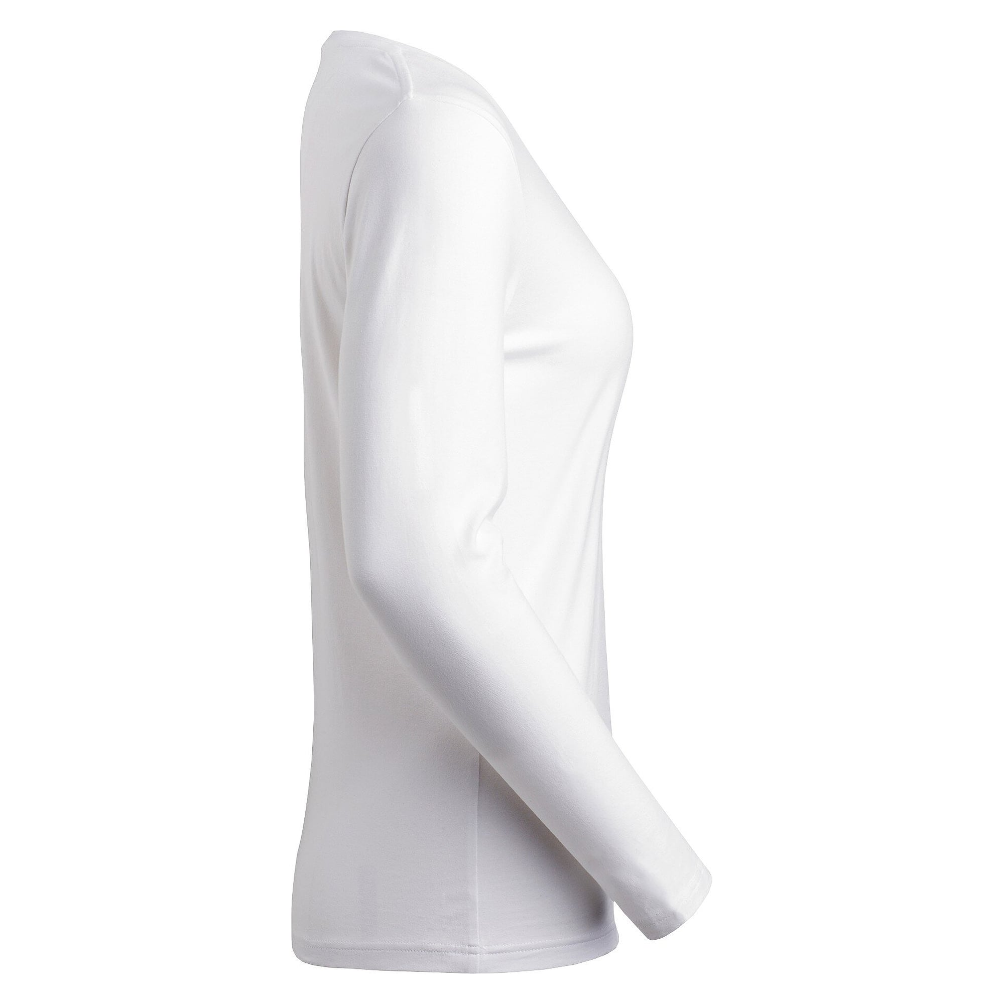 T-shirt manches longues femme Lily en coton bio Fairtrade avec stretch, blanc - South West 1000199101