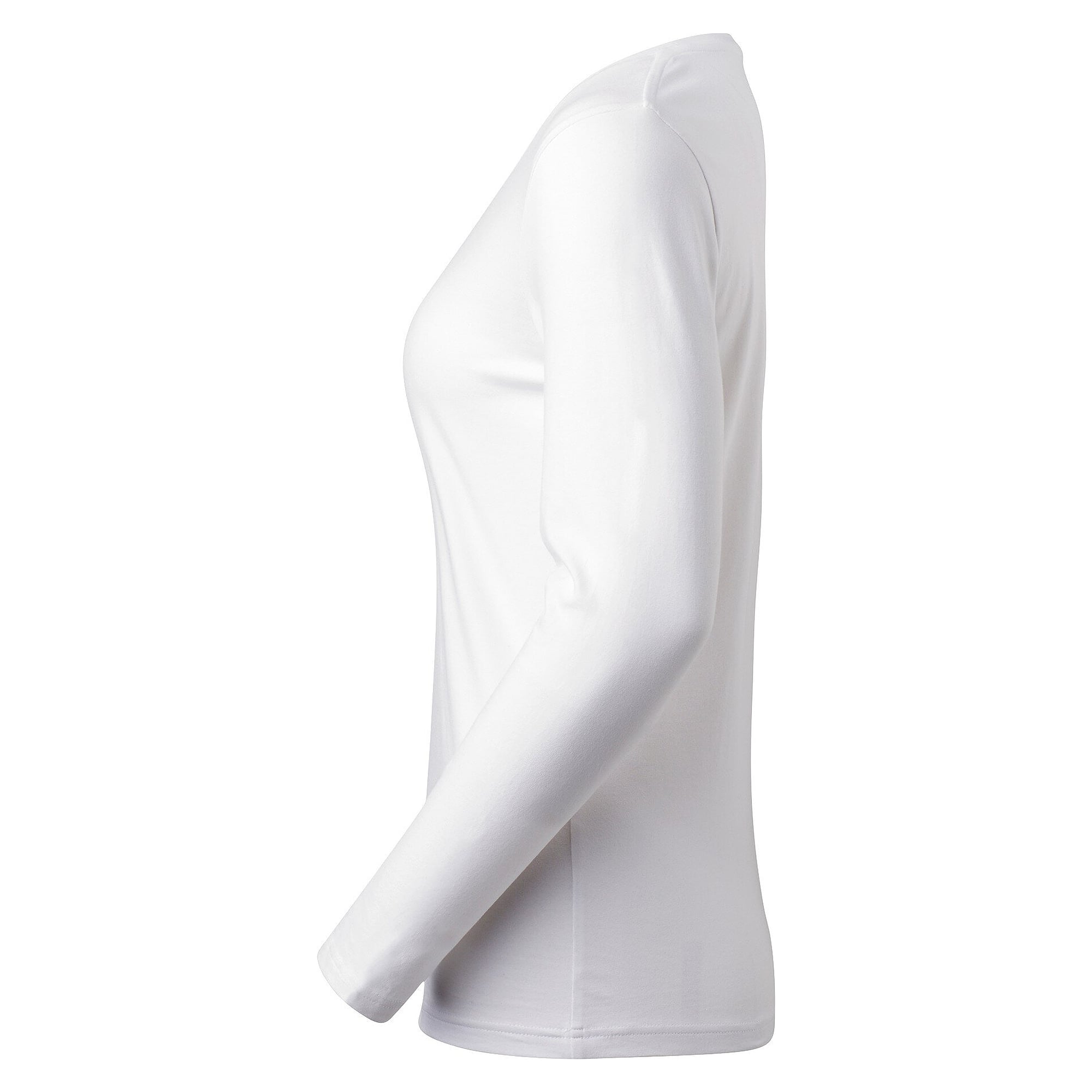 T-shirt manches longues femme Lily en coton bio Fairtrade avec stretch, blanc - South West 1000199101