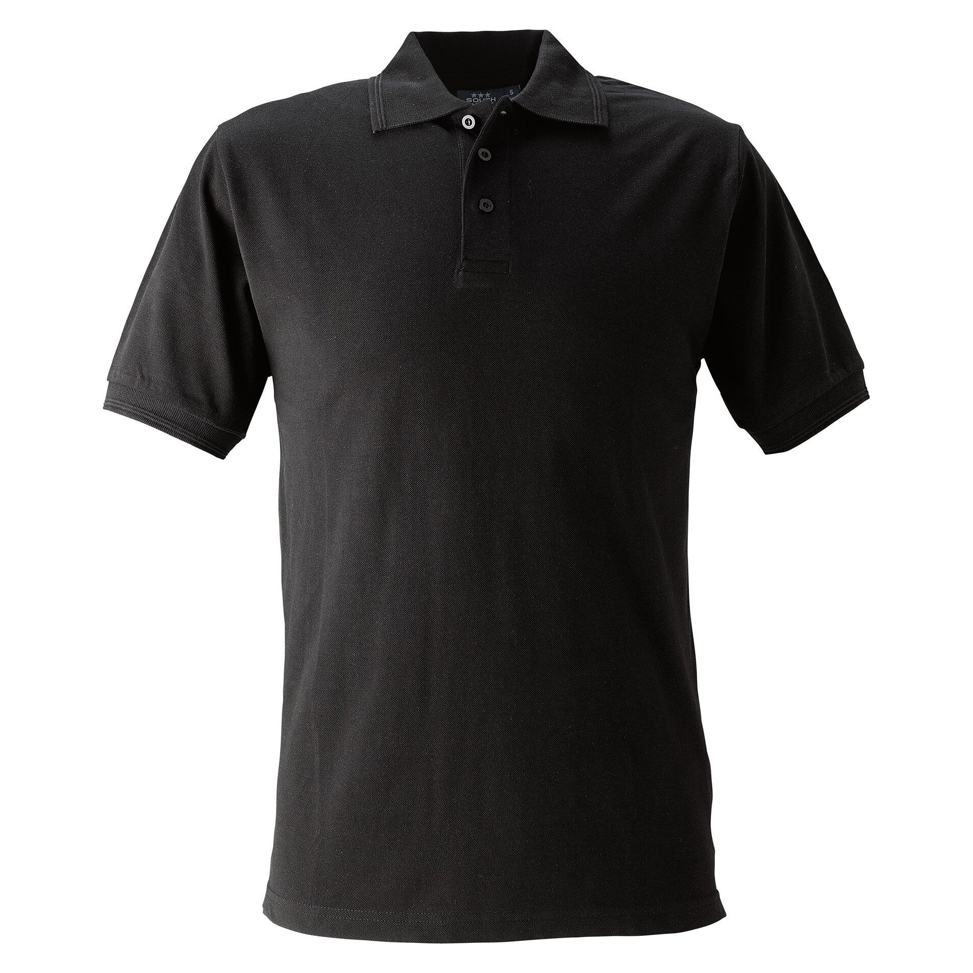 Klassisches Piqué-Poloshirt Coronado für Herren aus Baumwolle mit Seitenschlitzen, schwarz - South West 1000205001