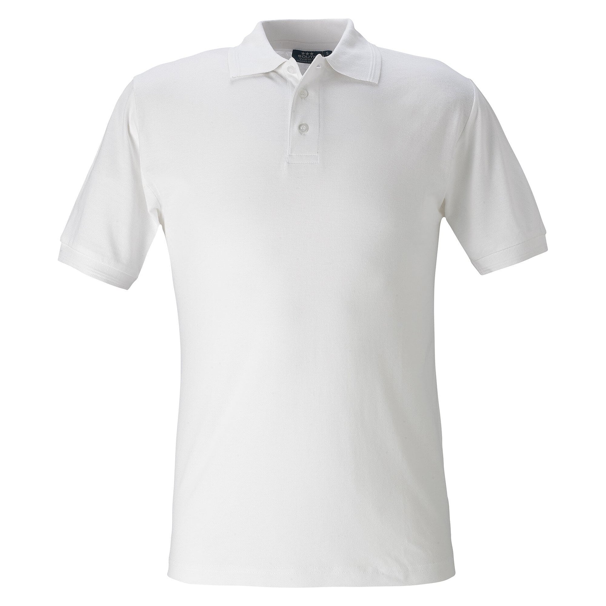 Klassisches Piqué-Poloshirt Coronado für Herren aus Baumwolle mit Seitenschlitzen, weiß - South West 1000205101