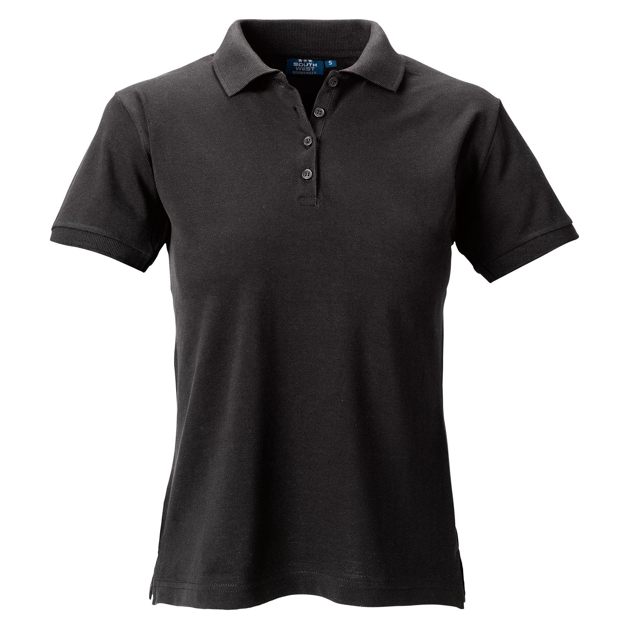 Coronita classic women's piqué polo shirt with longer placket, black - South West 1000206001
