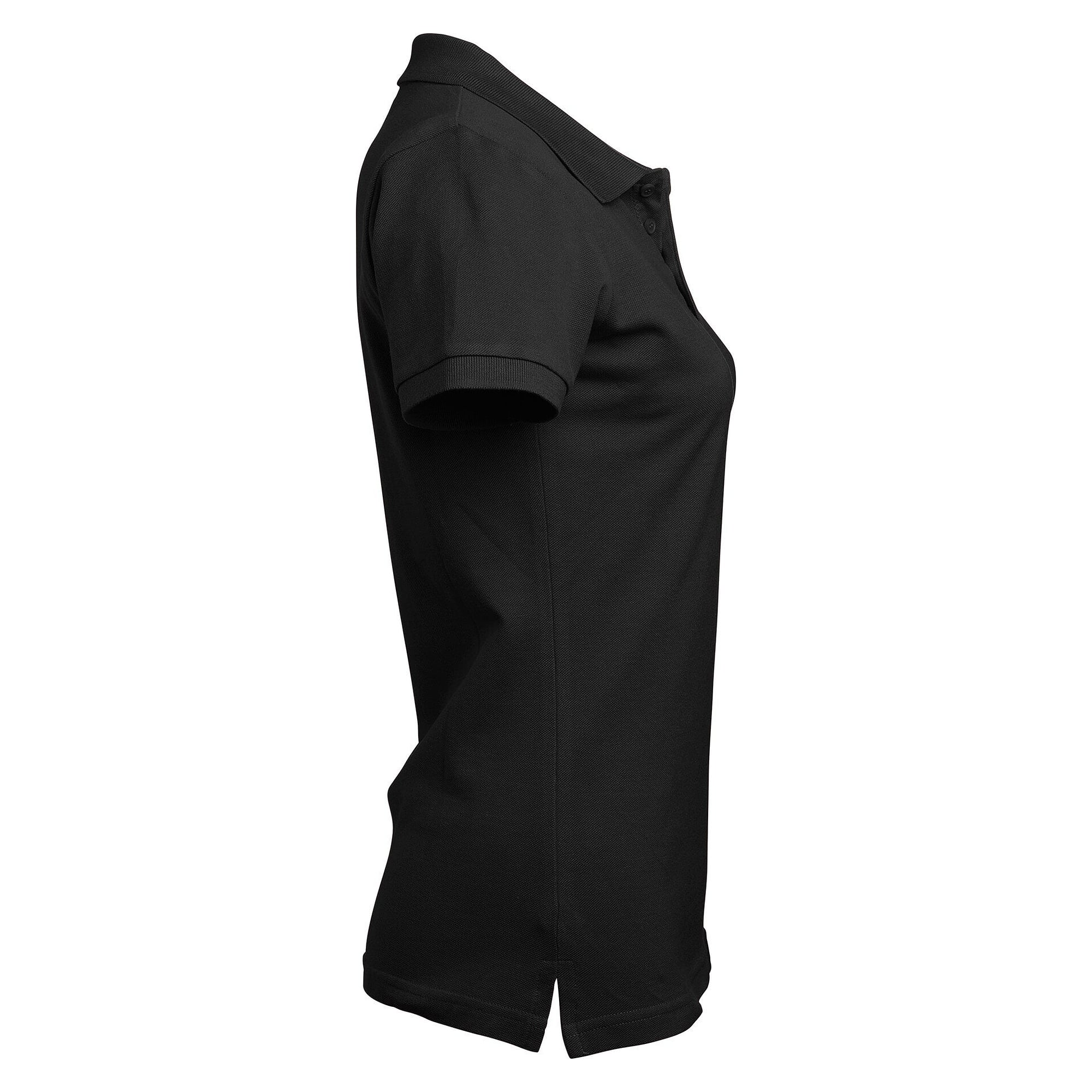 Polo piqué classique femme Coronita avec patte de boutonnage allongée, noir - South West 1000206001