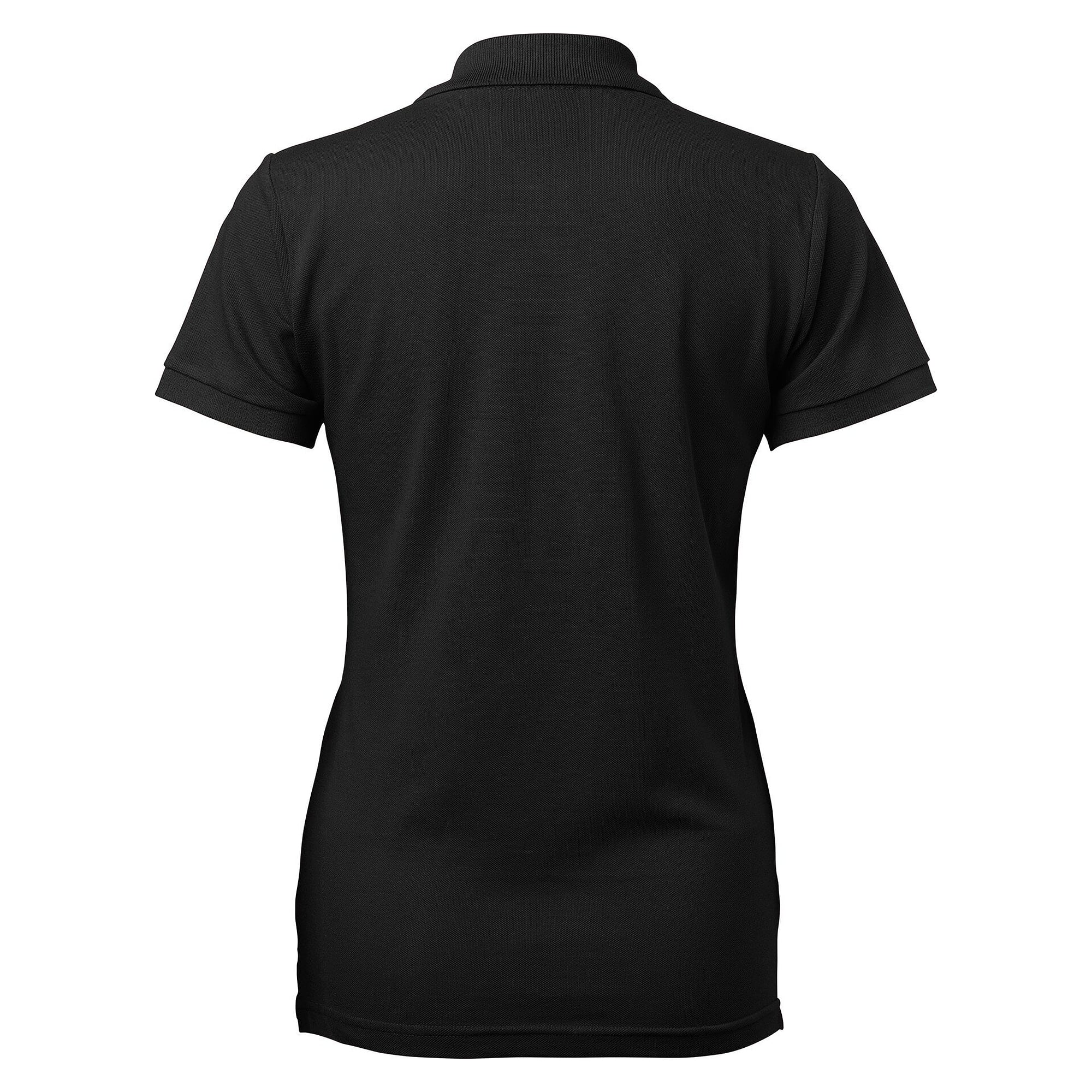 Polo piqué classique femme Coronita avec patte de boutonnage allongée, noir - South West 1000206001