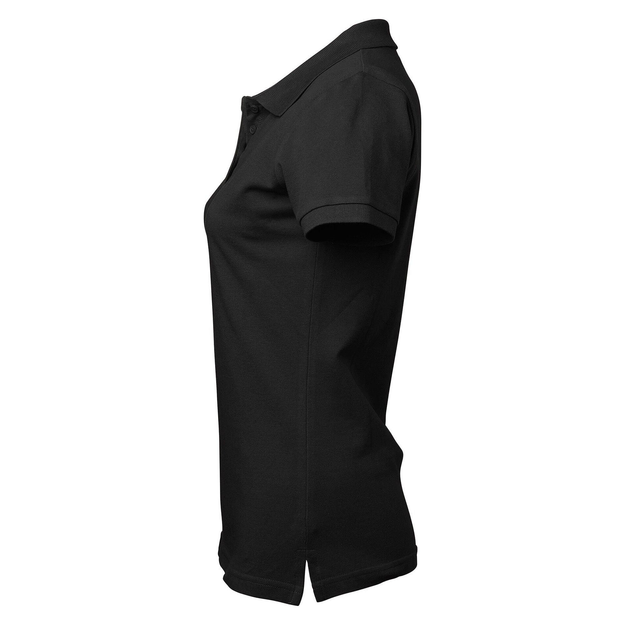 Polo piqué classique femme Coronita avec patte de boutonnage allongée, noir - South West 1000206001