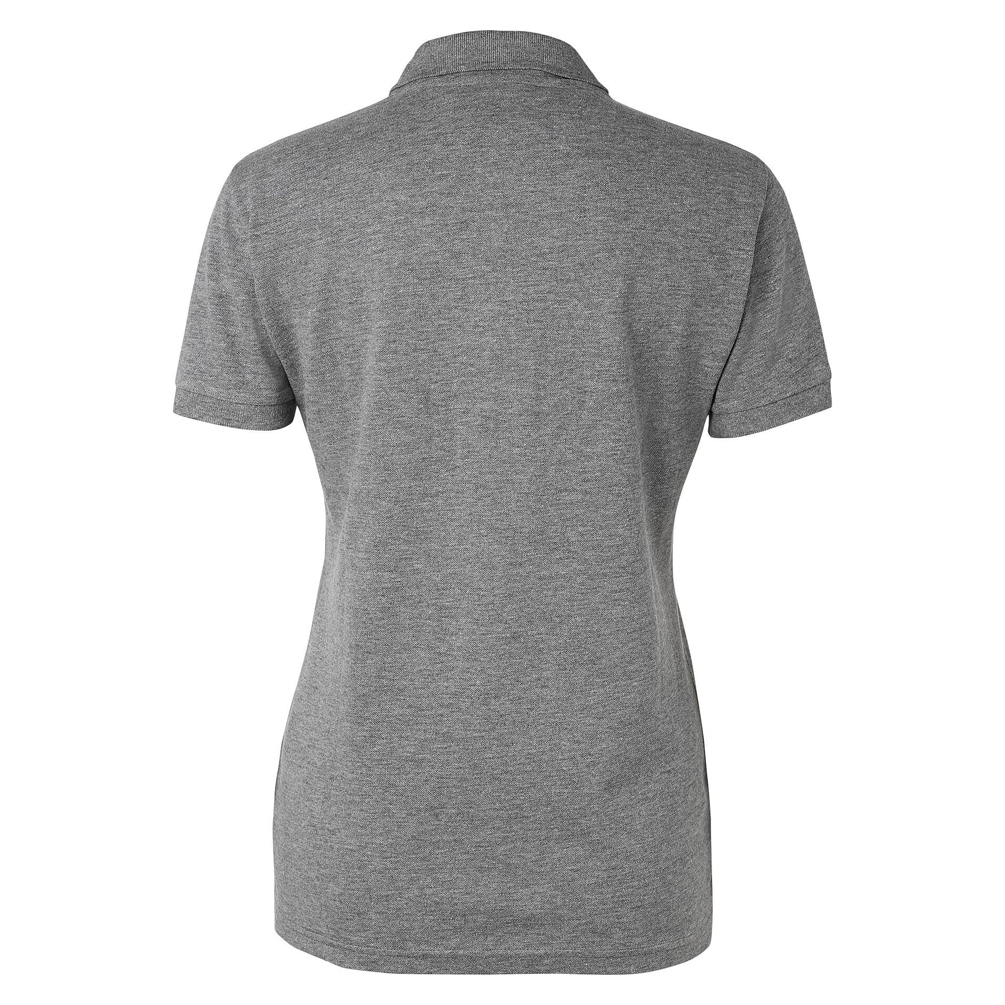 Polo piqué classique femme Coronita avec patte de boutonnage allongée, gris moyen chiné - South West 1000206037