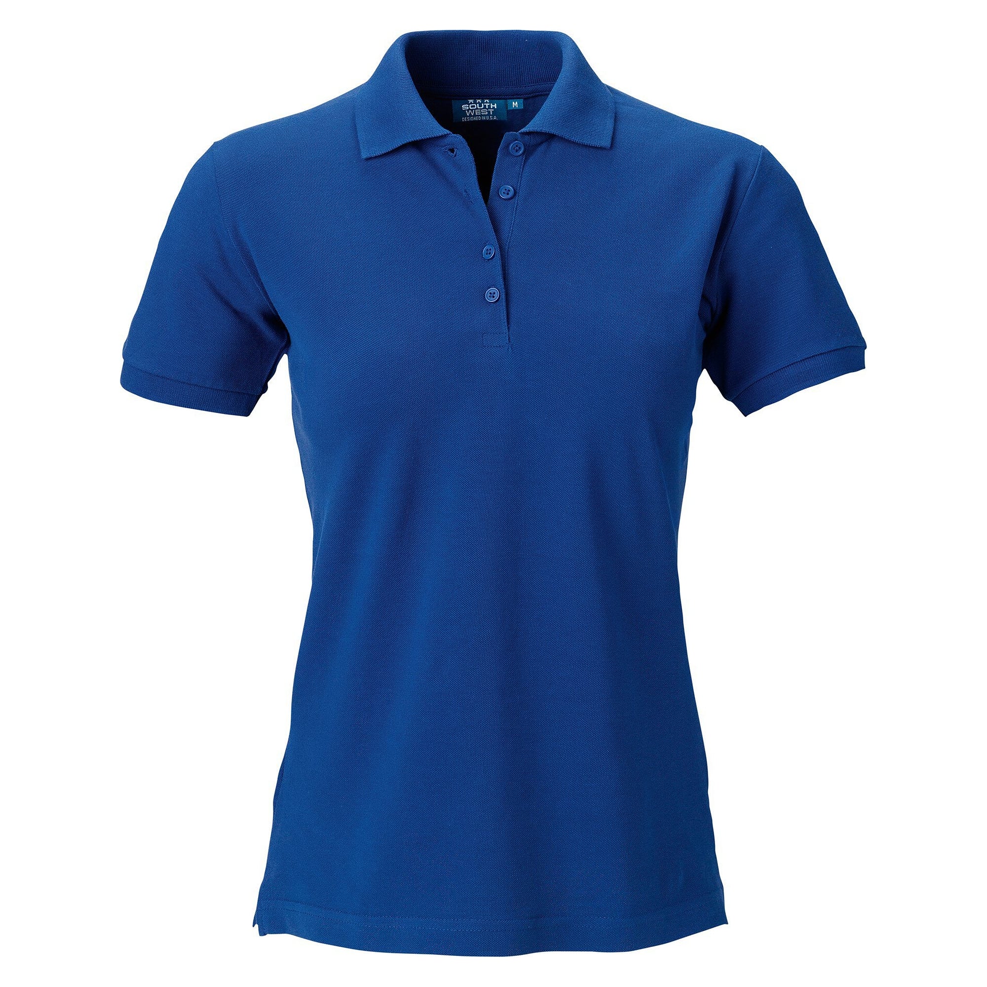 Damen-Poloshirt Coronita aus Baumwoll-Piqué, kurzarm, Royalblau - South West 1000206406