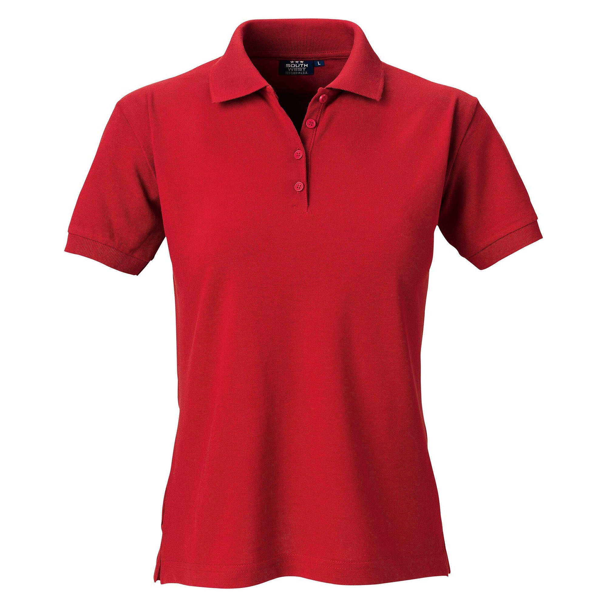 Polo femme Coronita en piqué de coton, manches courtes, rouge - South West 1000206607