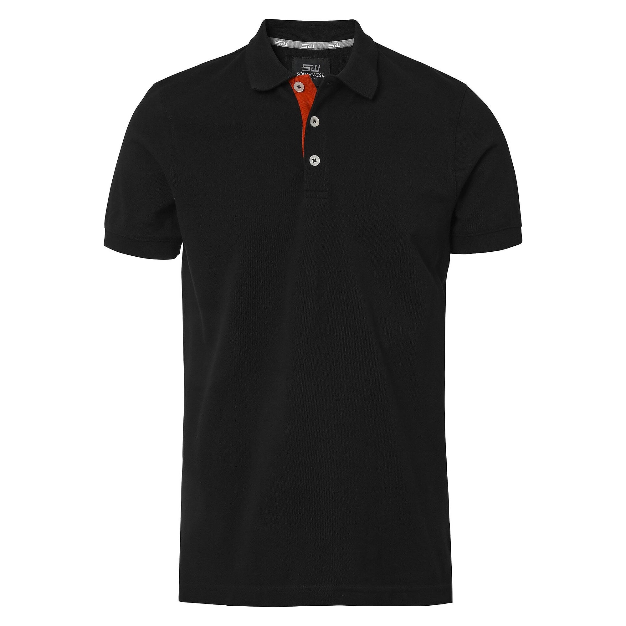Morris men's cotton piqué polo shirt with neck tape, black - South West 1000207001