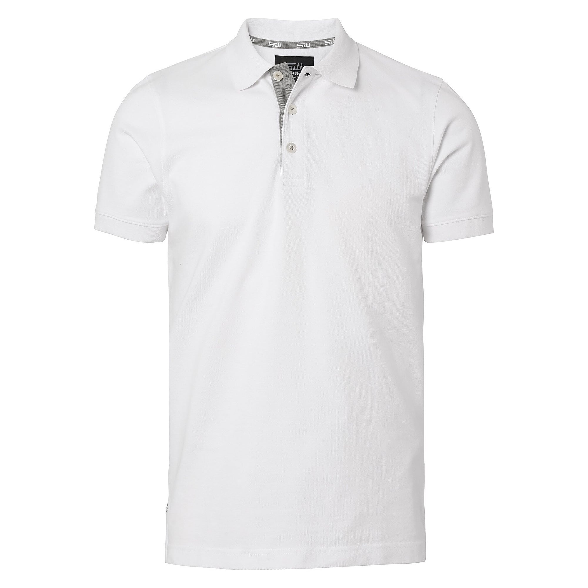 Polo piqué homme Morris en coton avec bande de propreté, blanc - South West 1000207101
