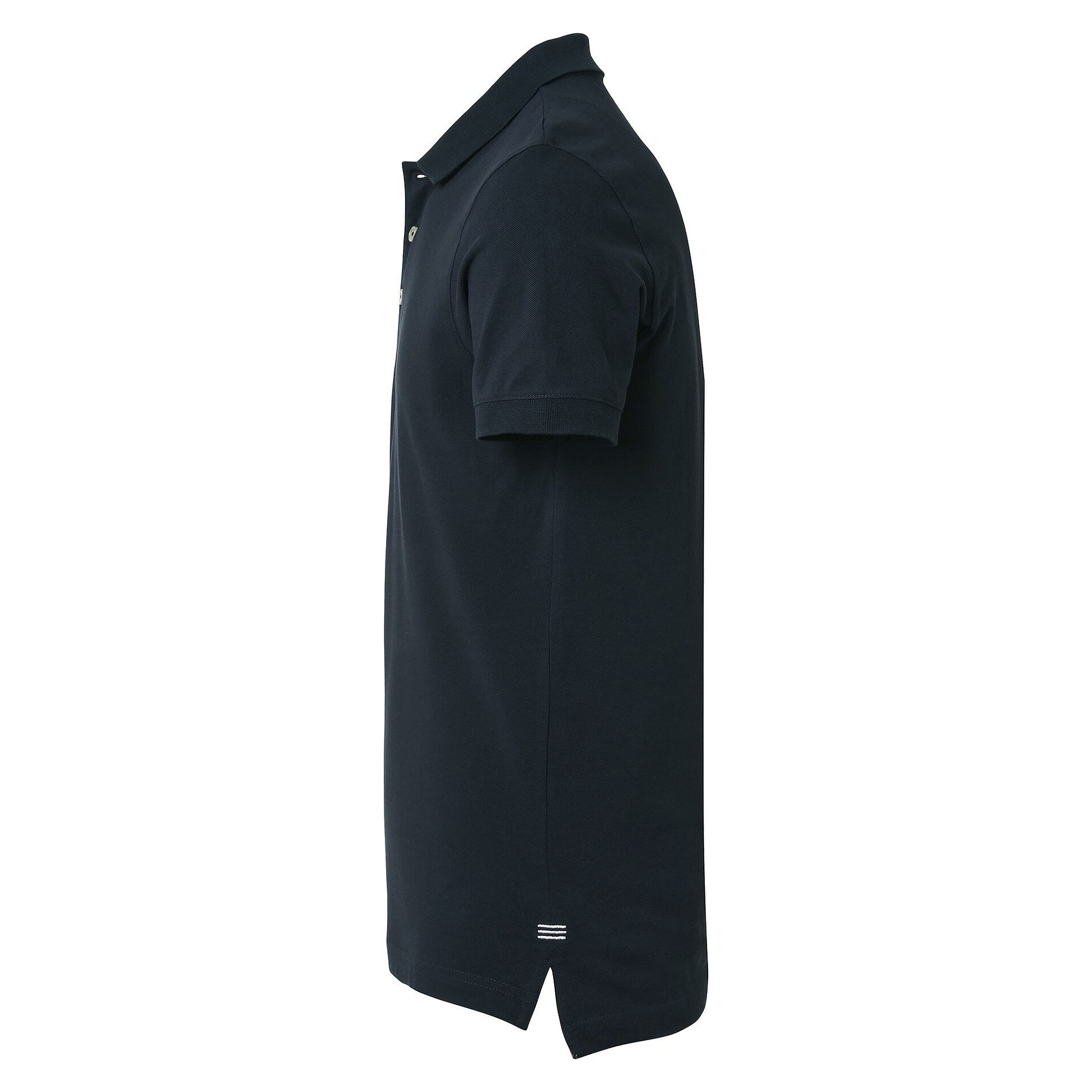 Polo piqué homme Morris en coton avec bande de propreté, bleu marine - South West 1000207403