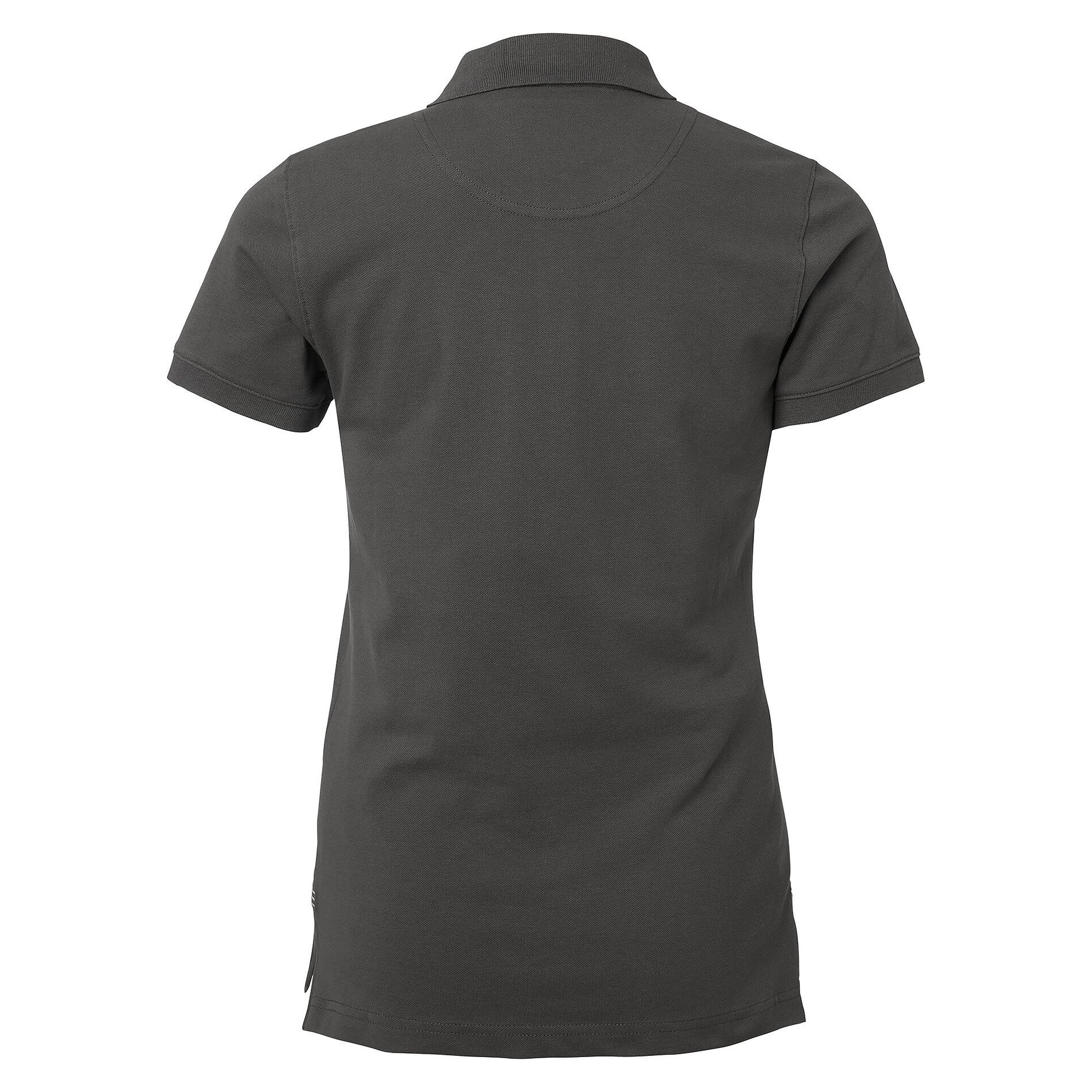 Damen-Piqué-Poloshirt Marion mit Stretchanteil und langer Knopfleiste, graphit - South West 1000208025