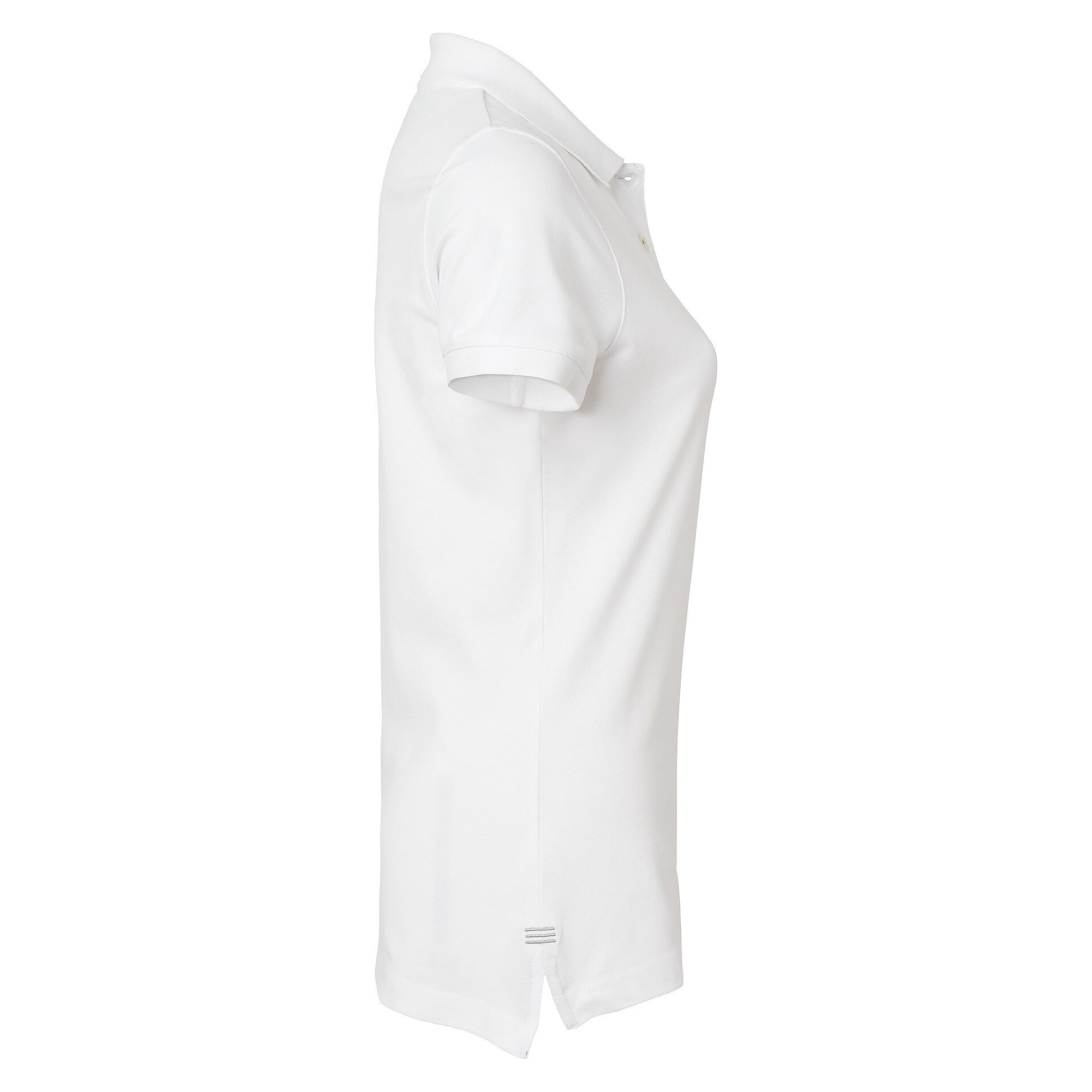 Polo piqué femme Marion stretch à patte allongée, blanc - South West 1000208101