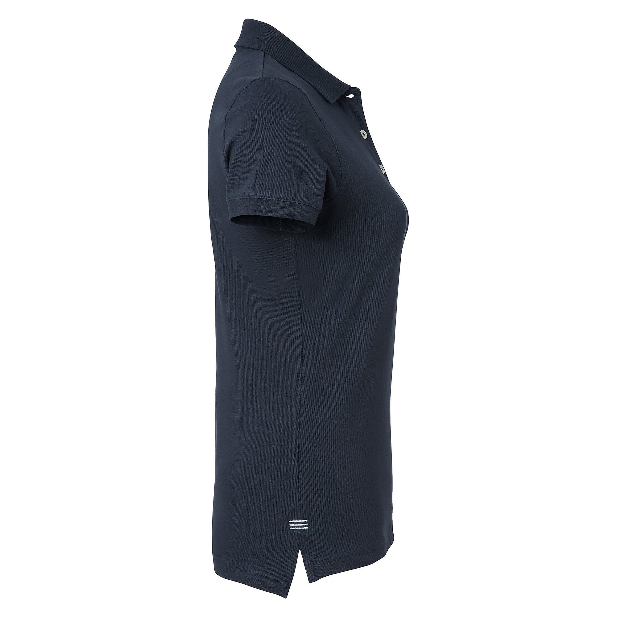 Marion women's stretch piqué polo shirt with long placket, navy - South West 1000208403