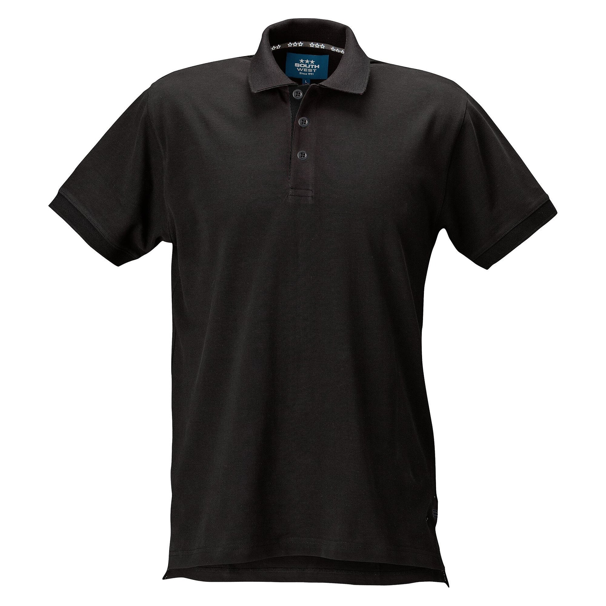 Polo piqué homme uni Morris solid en coton, noir - South West 1000209001