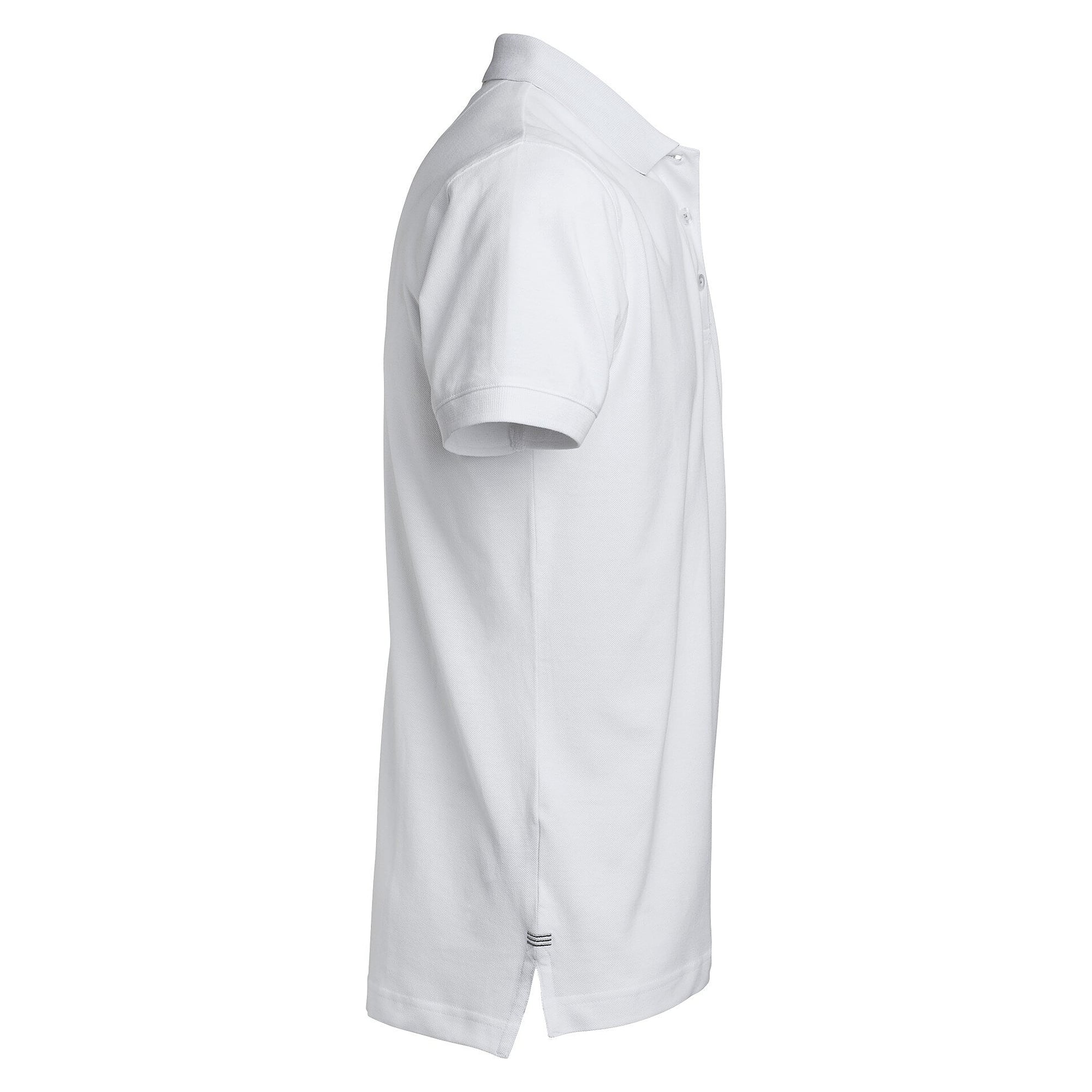 Polo piqué homme Morris avec bande décorative à la nuque et fentes latérales, blanc - South West 1000209101