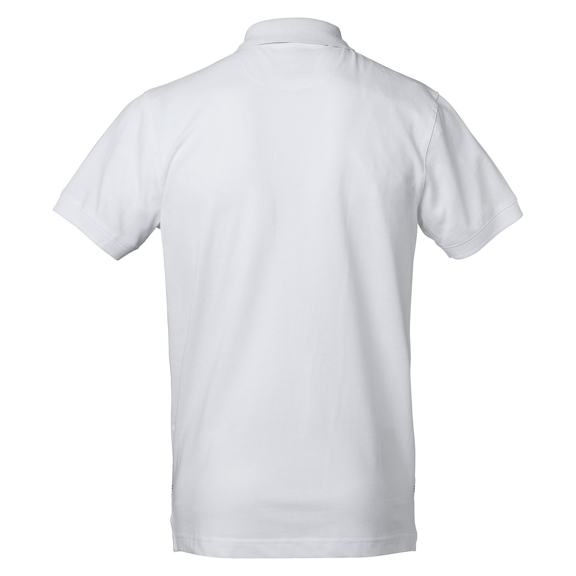 Polo piqué homme Morris avec bande décorative à la nuque et fentes latérales, blanc - South West 1000209101