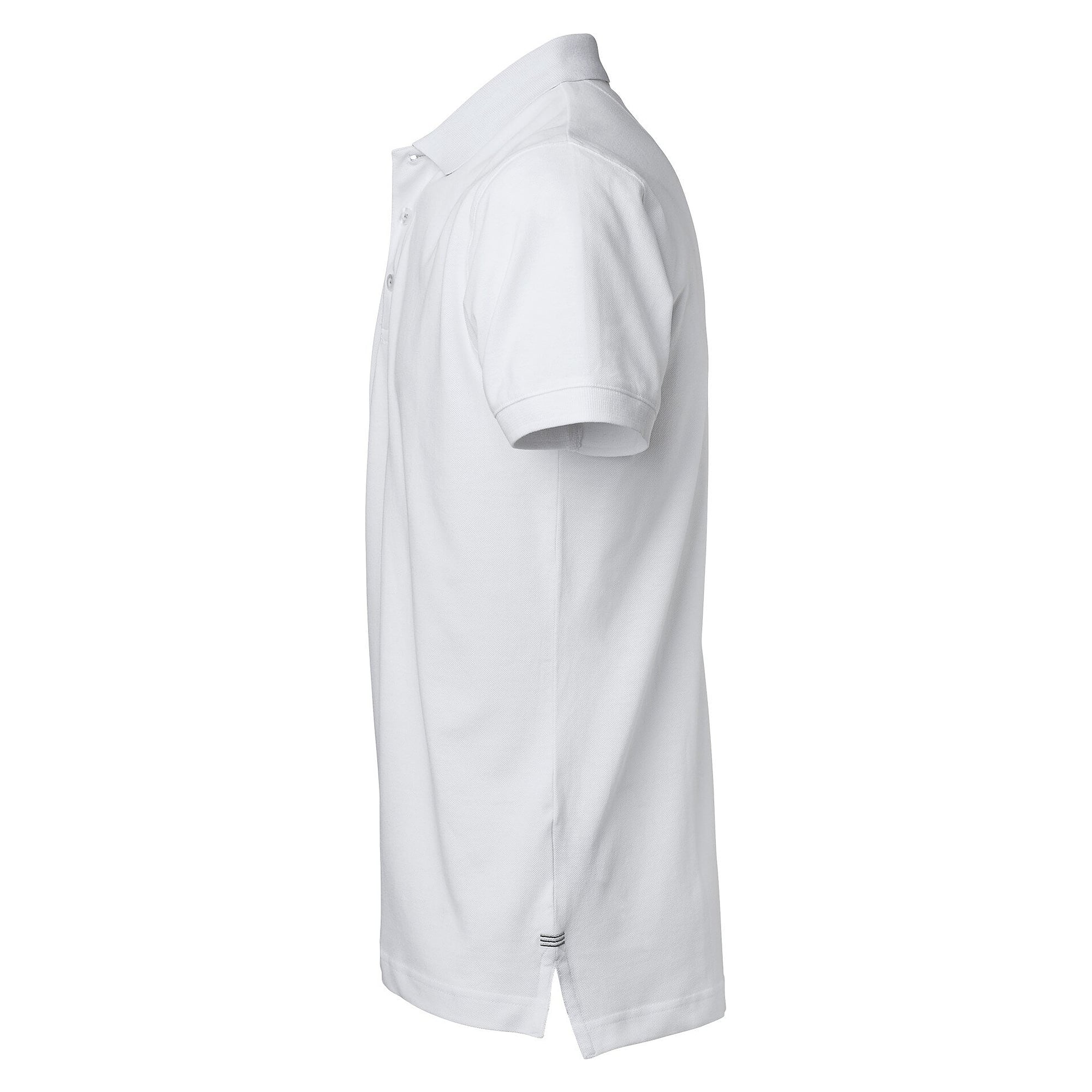 Polo piqué homme Morris avec bande décorative à la nuque et fentes latérales, blanc - South West 1000209101