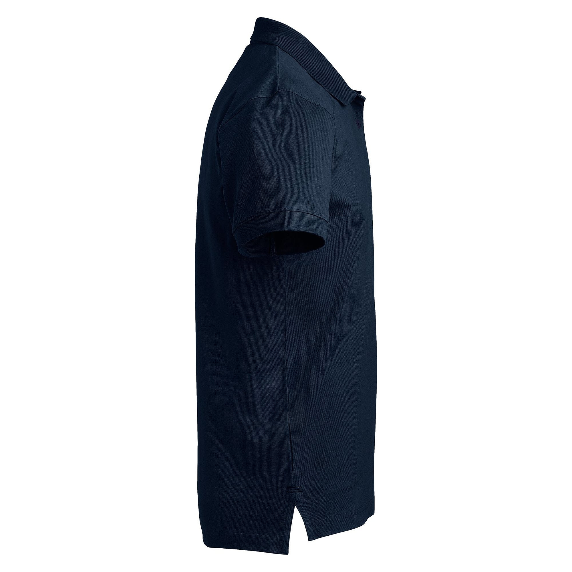 Polo piqué homme Morris avec bande décorative à la nuque et fentes latérales, bleu marine - South West 1000209403