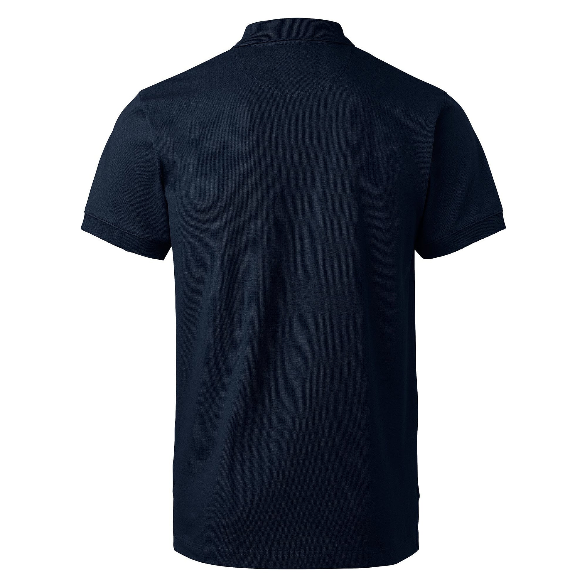 Polo piqué homme Morris avec bande décorative à la nuque et fentes latérales, bleu marine - South West 1000209403