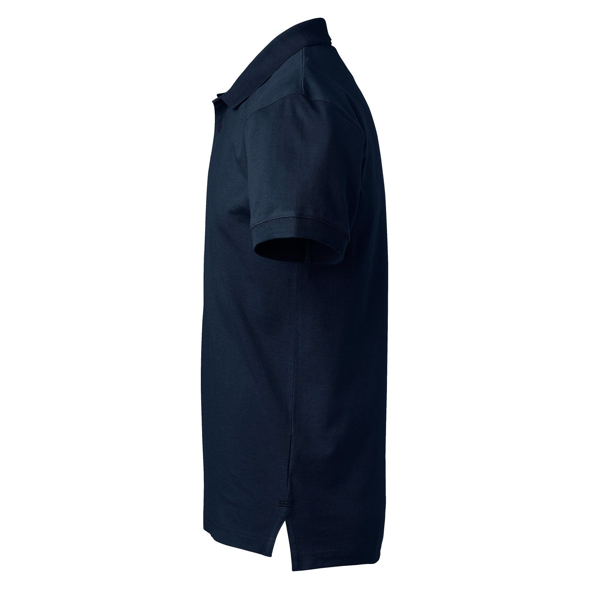 Polo piqué homme Morris avec bande décorative à la nuque et fentes latérales, bleu marine - South West 1000209403