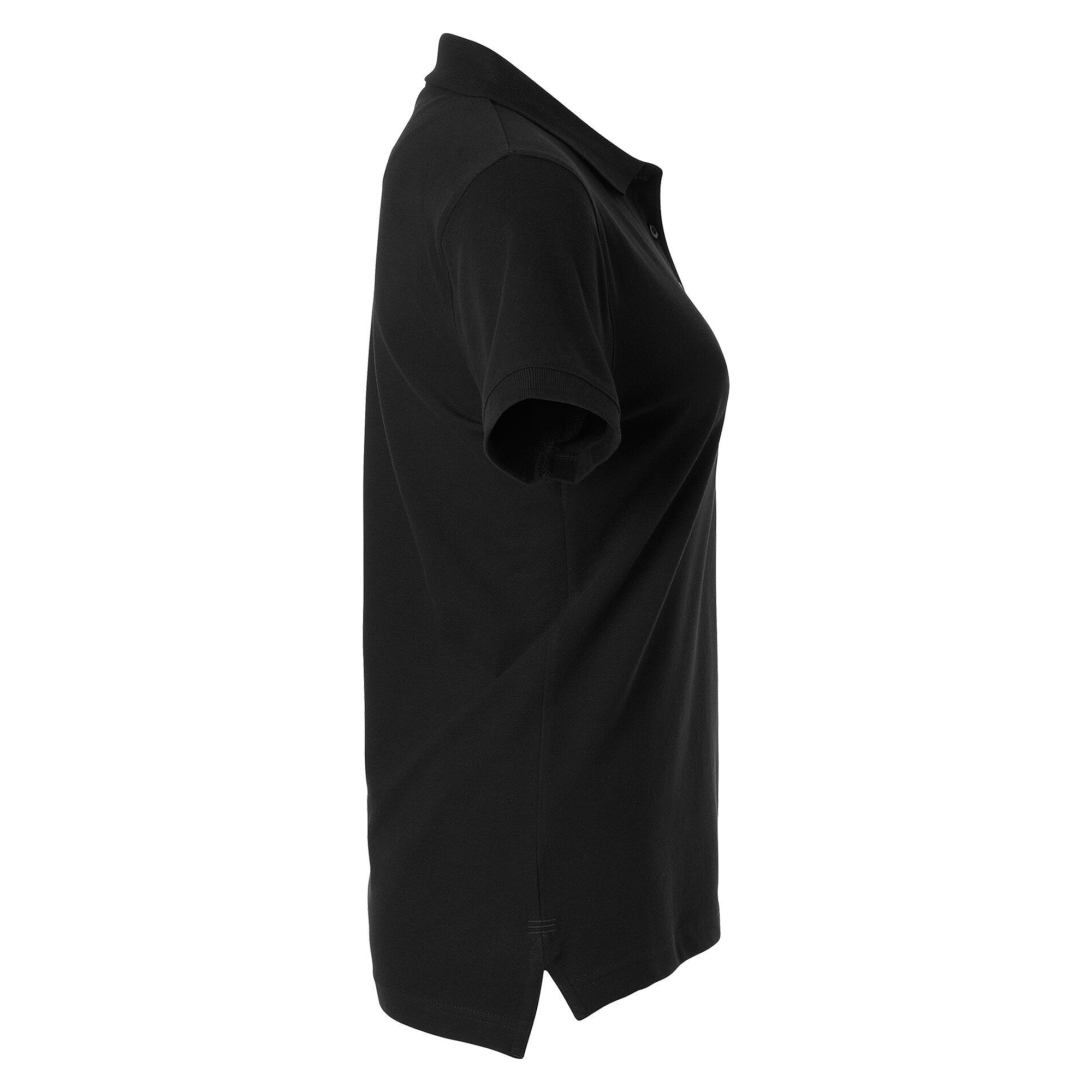 Piqué-Poloshirt Marion im Damenschnitt mit längerer Knopfleiste und Stretchanteil, schwarz - South West 1000210001