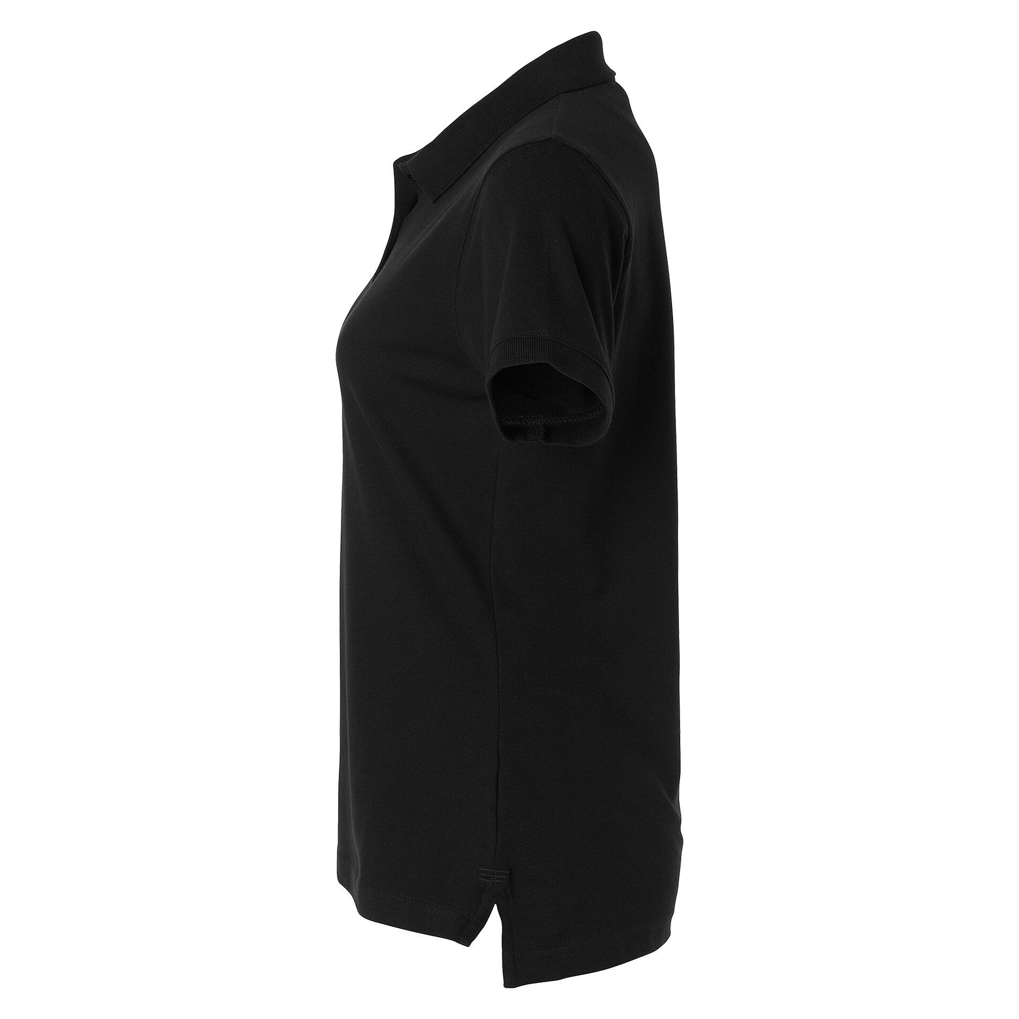 Piqué-Poloshirt Marion im Damenschnitt mit längerer Knopfleiste und Stretchanteil, schwarz - South West 1000210001
