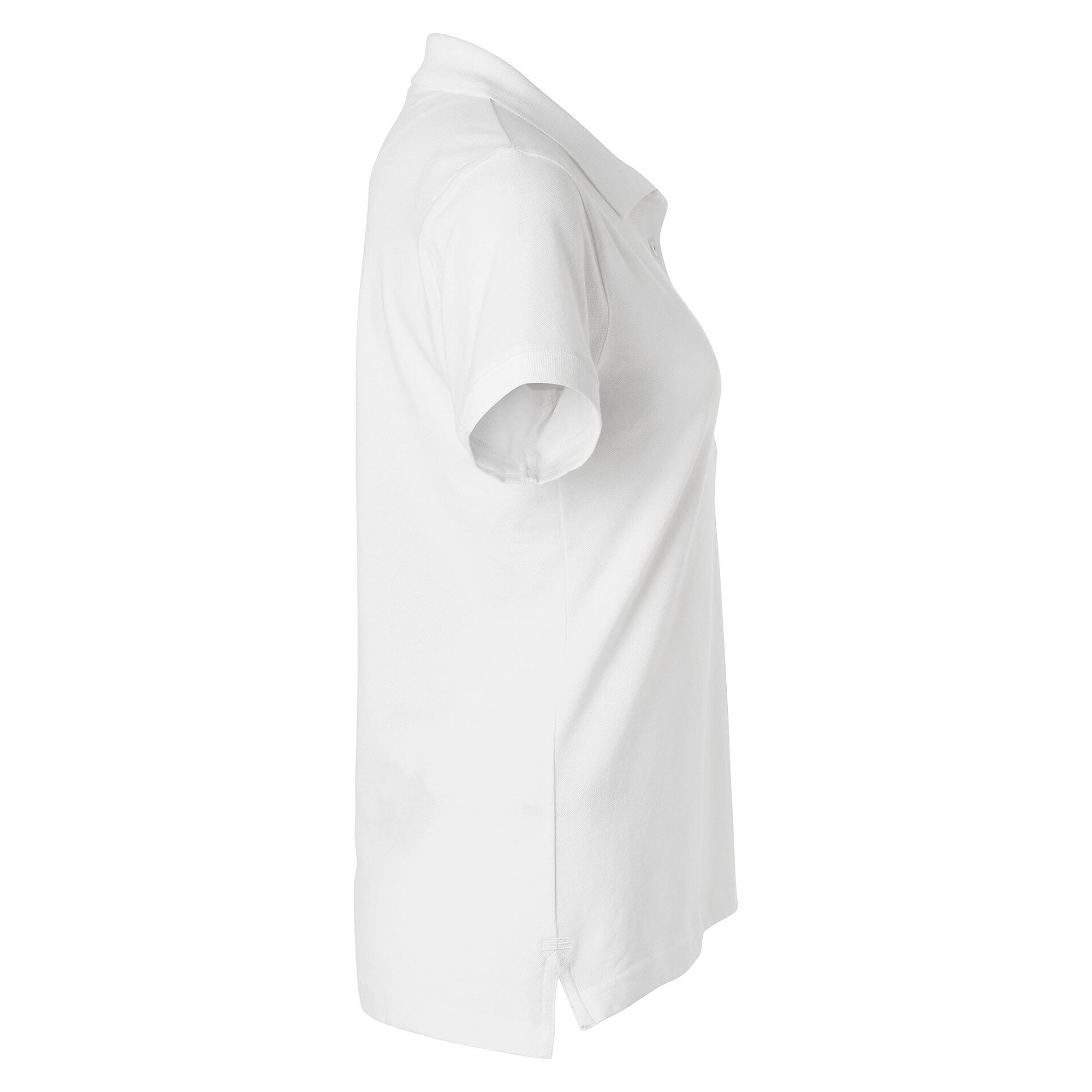Polo piqué femme Marion avec patte de boutonnage allongée et élasthanne, blanc - South West 1000210101
