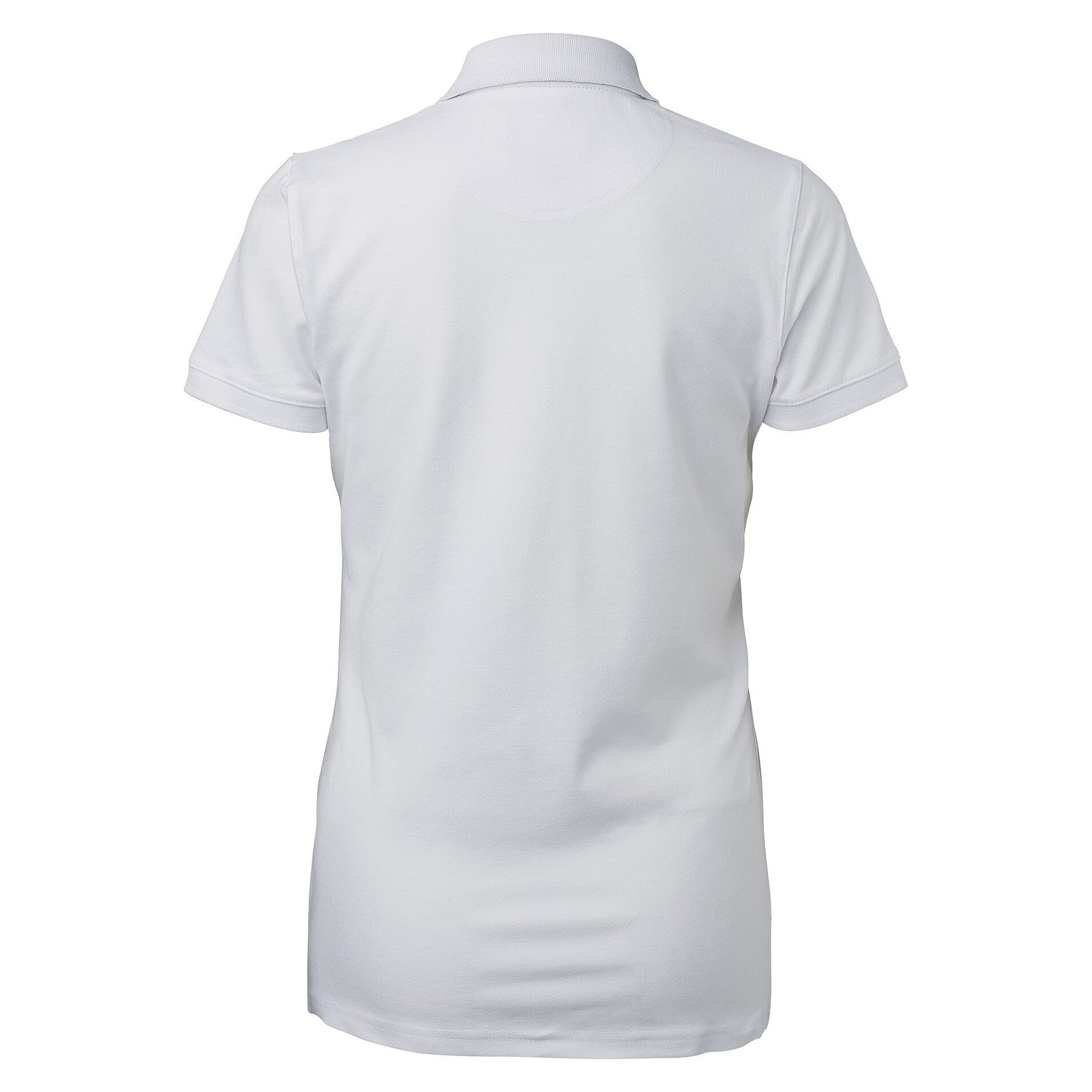 Polo piqué femme Marion avec patte de boutonnage allongée et élasthanne, blanc - South West 1000210101