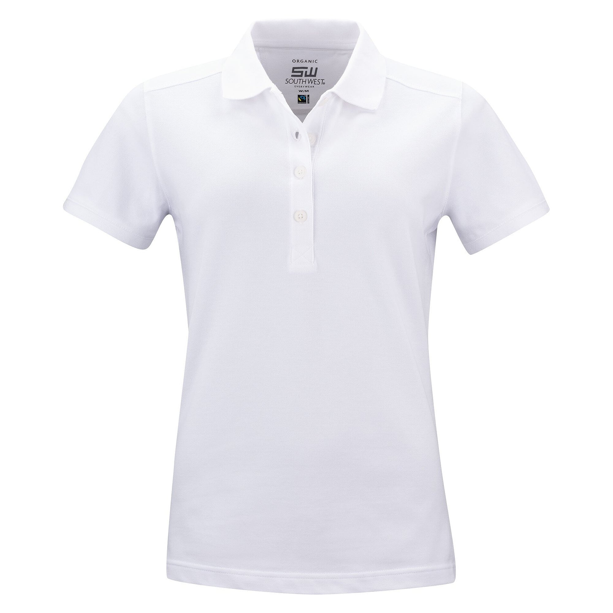 Polo piqué femme Magda en coton bio équitable certifié GOTS, blanc - South West 1000212101